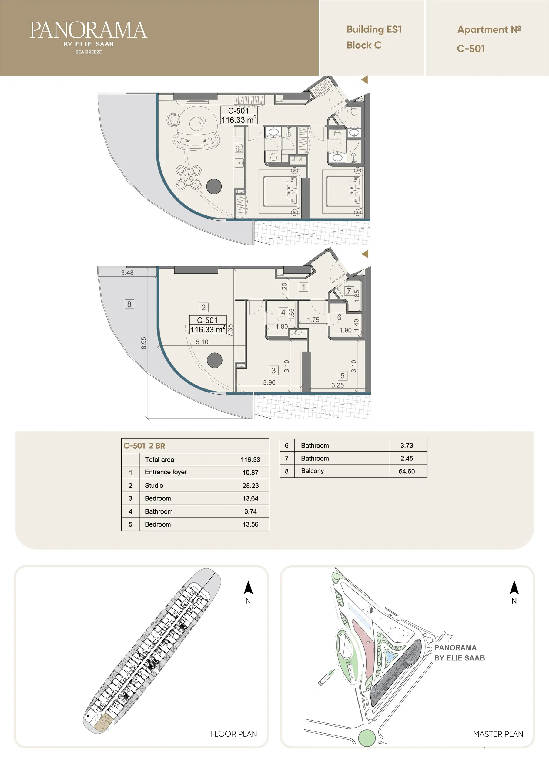 2 yatak odalı daire — Sea Breeze, Bakü, Abşeron — 2/3