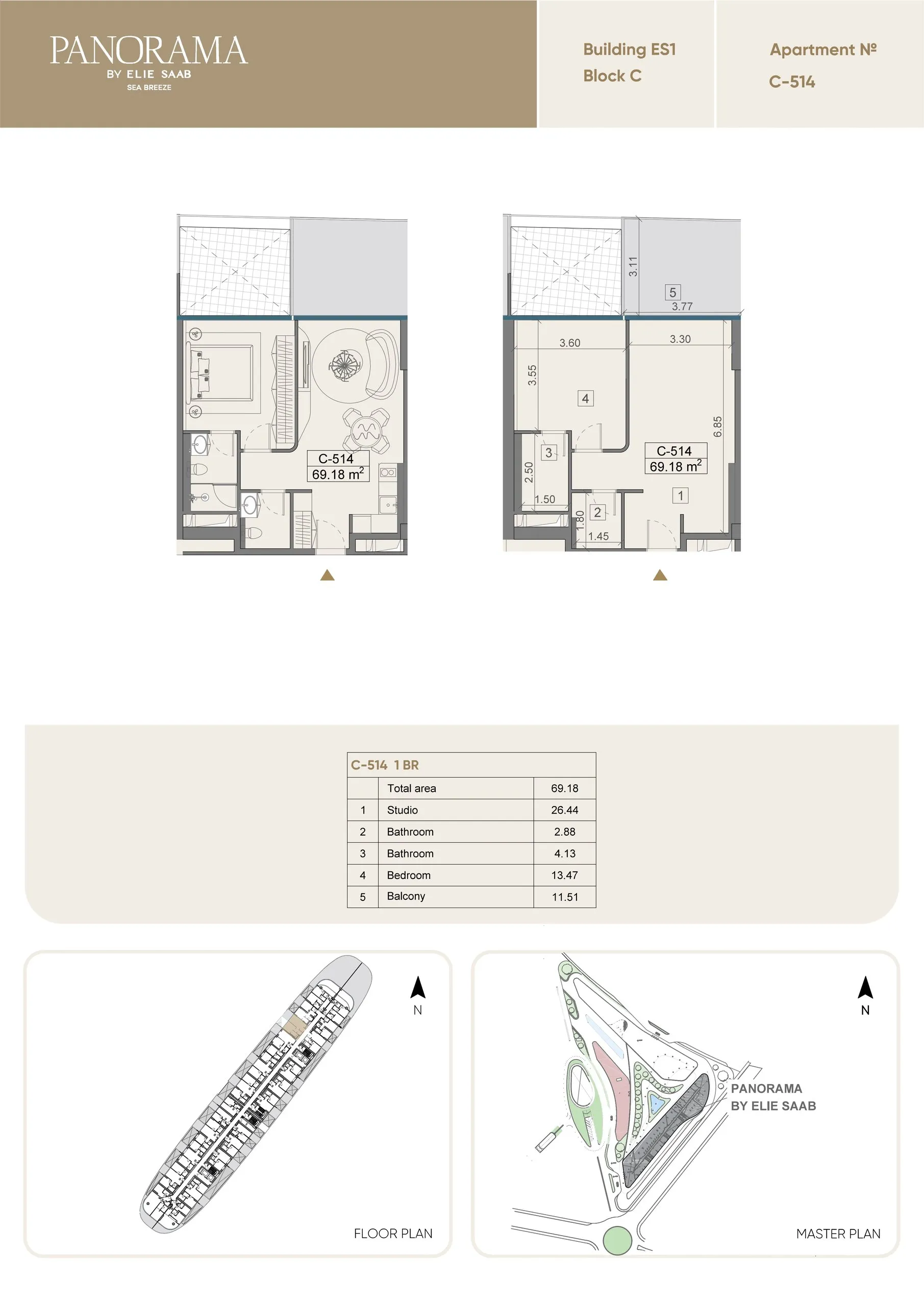 1 yatak odalı daire — Sea Breeze, Bakü, Abşeron — 2/3