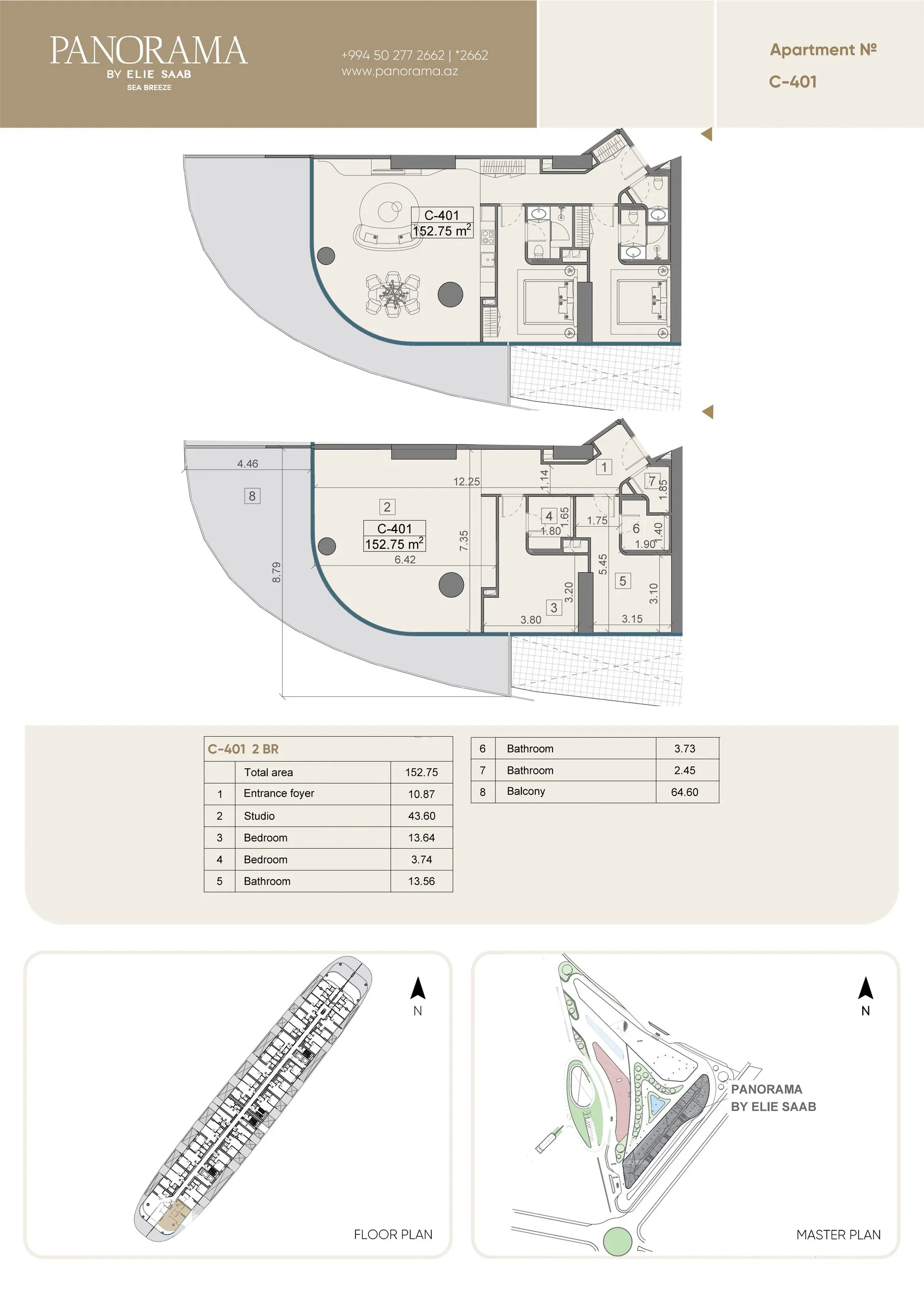 2 yatak odalı daire — Sea Breeze, Bakü, Abşeron — 2/3