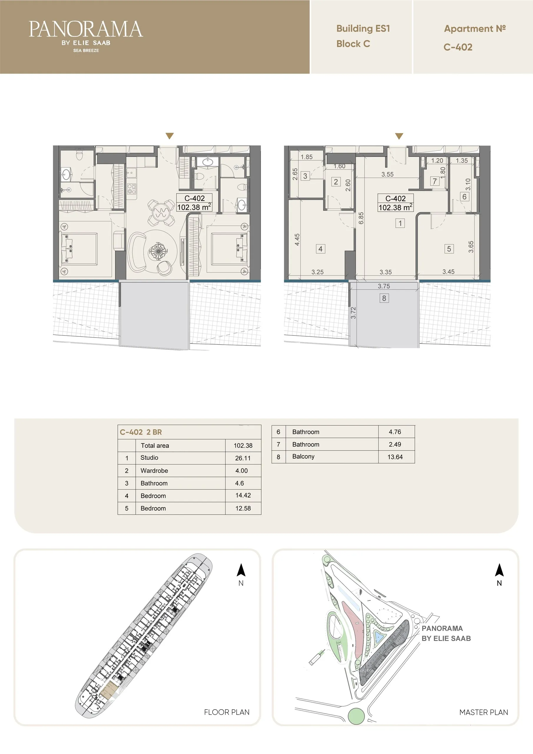 2 yatak odalı daire — Sea Breeze, Bakü, Abşeron — 2/3