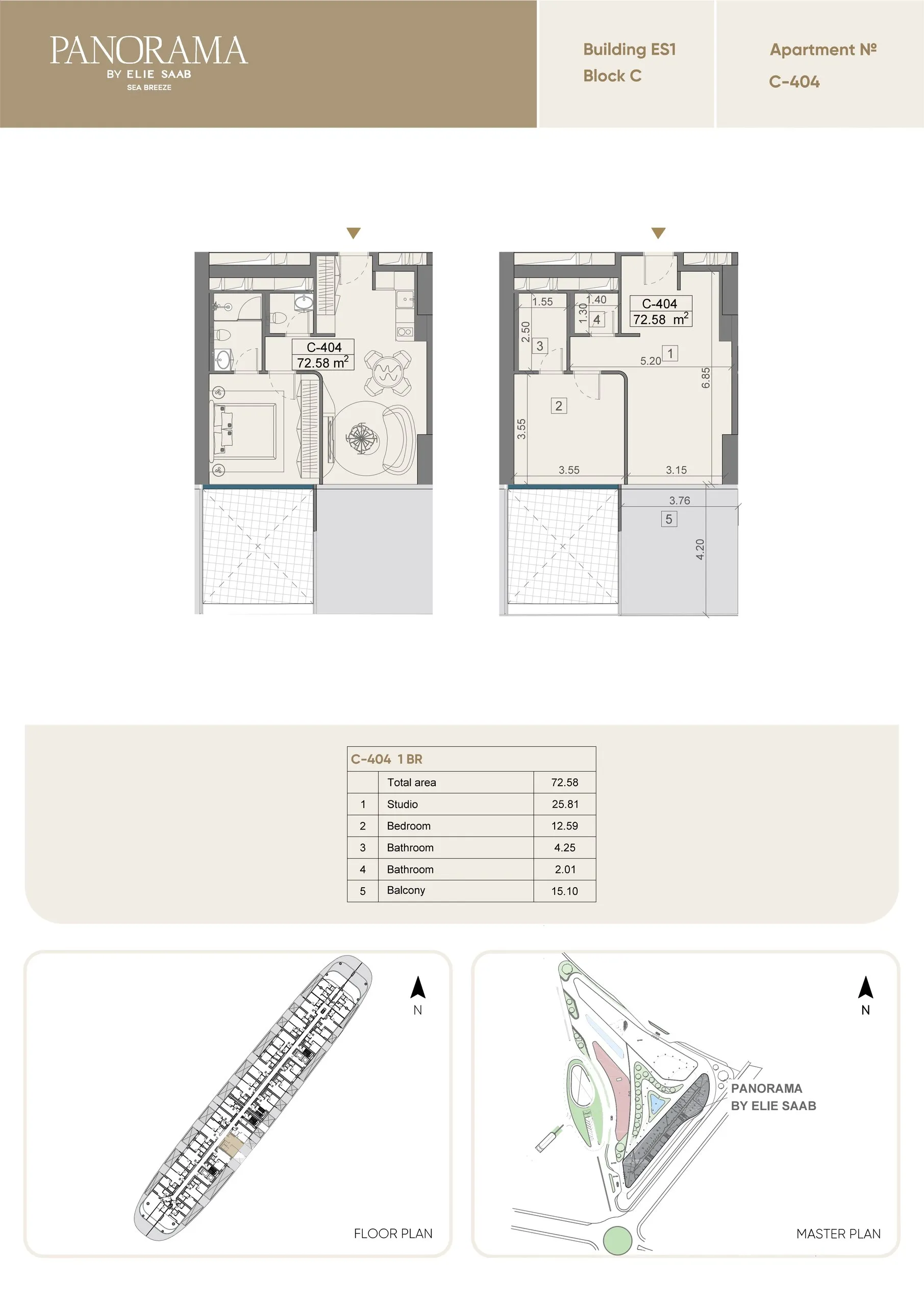 1 yatak odalı daire — Sea Breeze, Bakü, Abşeron — 2/3