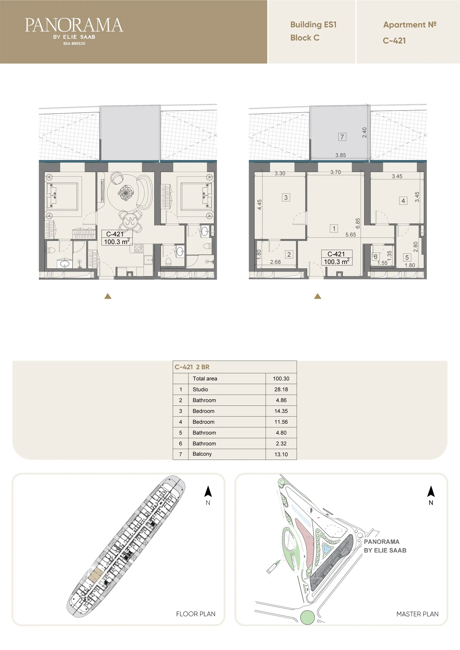 2 yatak odalı daire — Sea Breeze, Bakü, Abşeron — 2/3