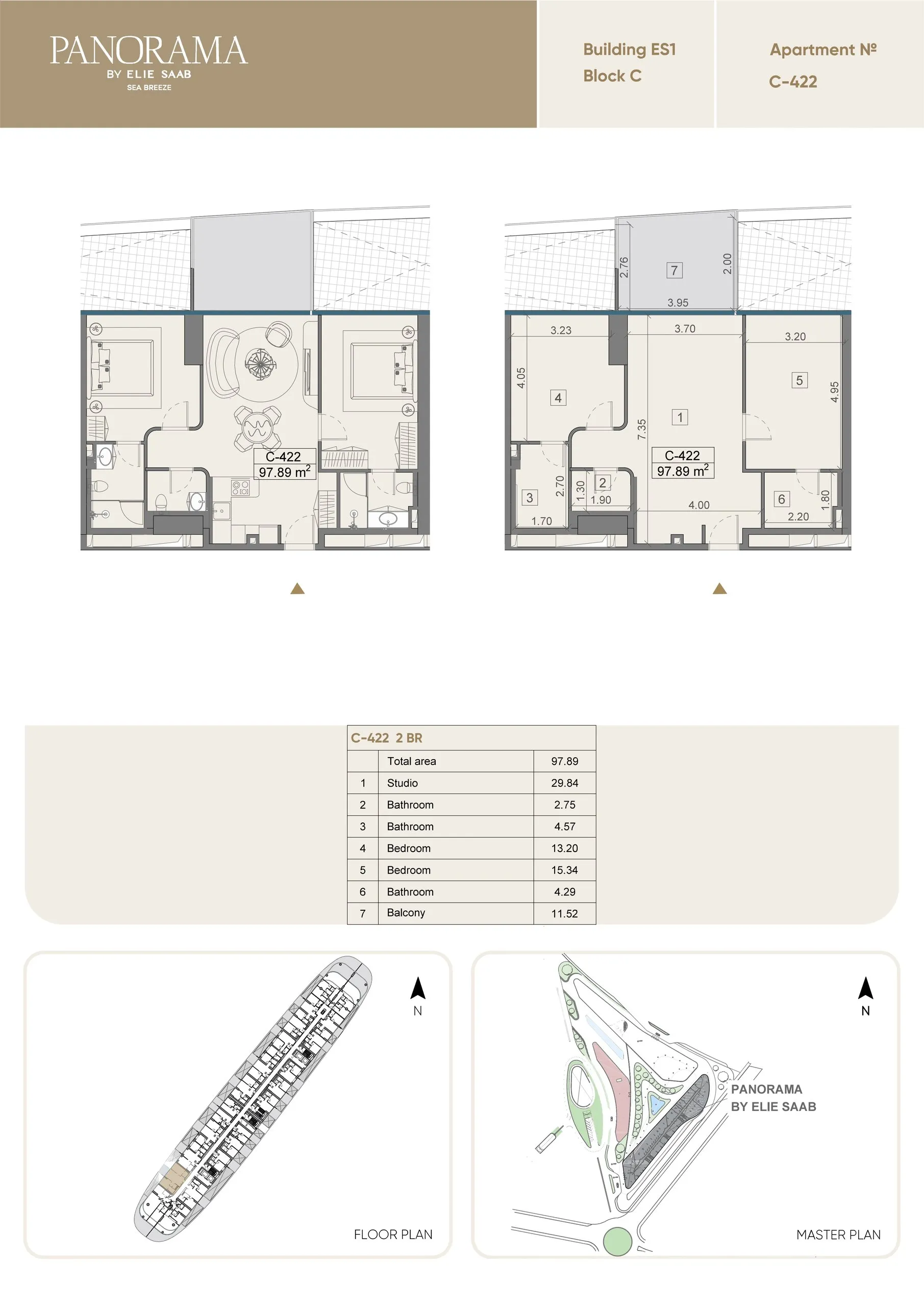 2 yatak odalı daire — Sea Breeze, Bakü, Abşeron — 2/3