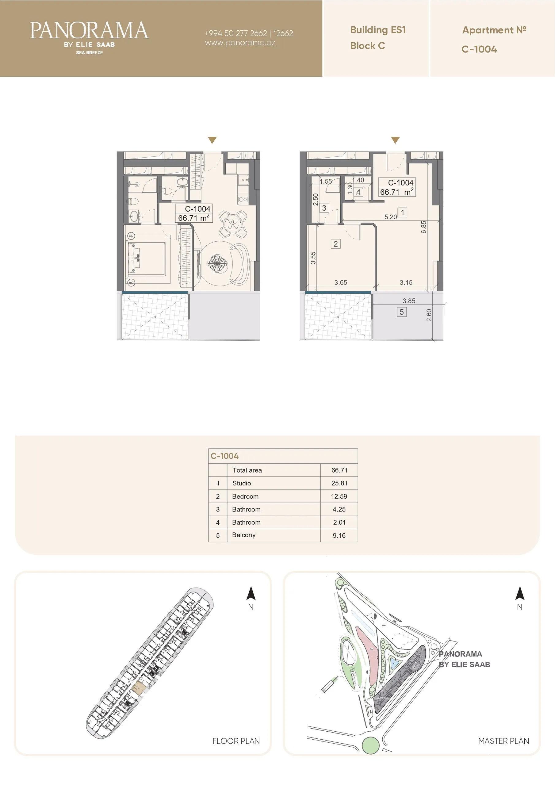 1 yatak odalı daire — Sea Breeze, Bakü, Abşeron — 2/3