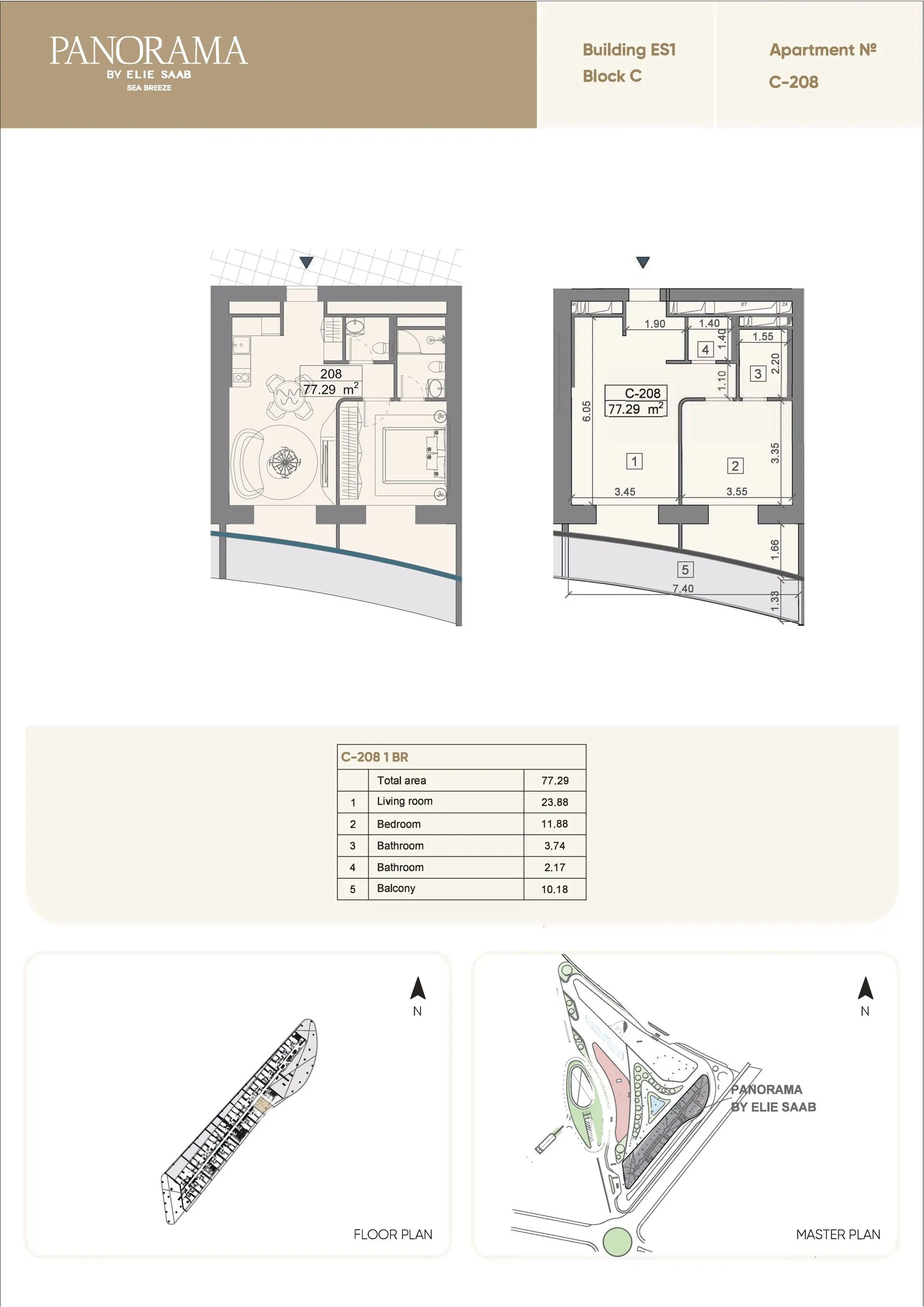1 yatak odalı daire — Sea Breeze, Bakü, Abşeron — 2/3