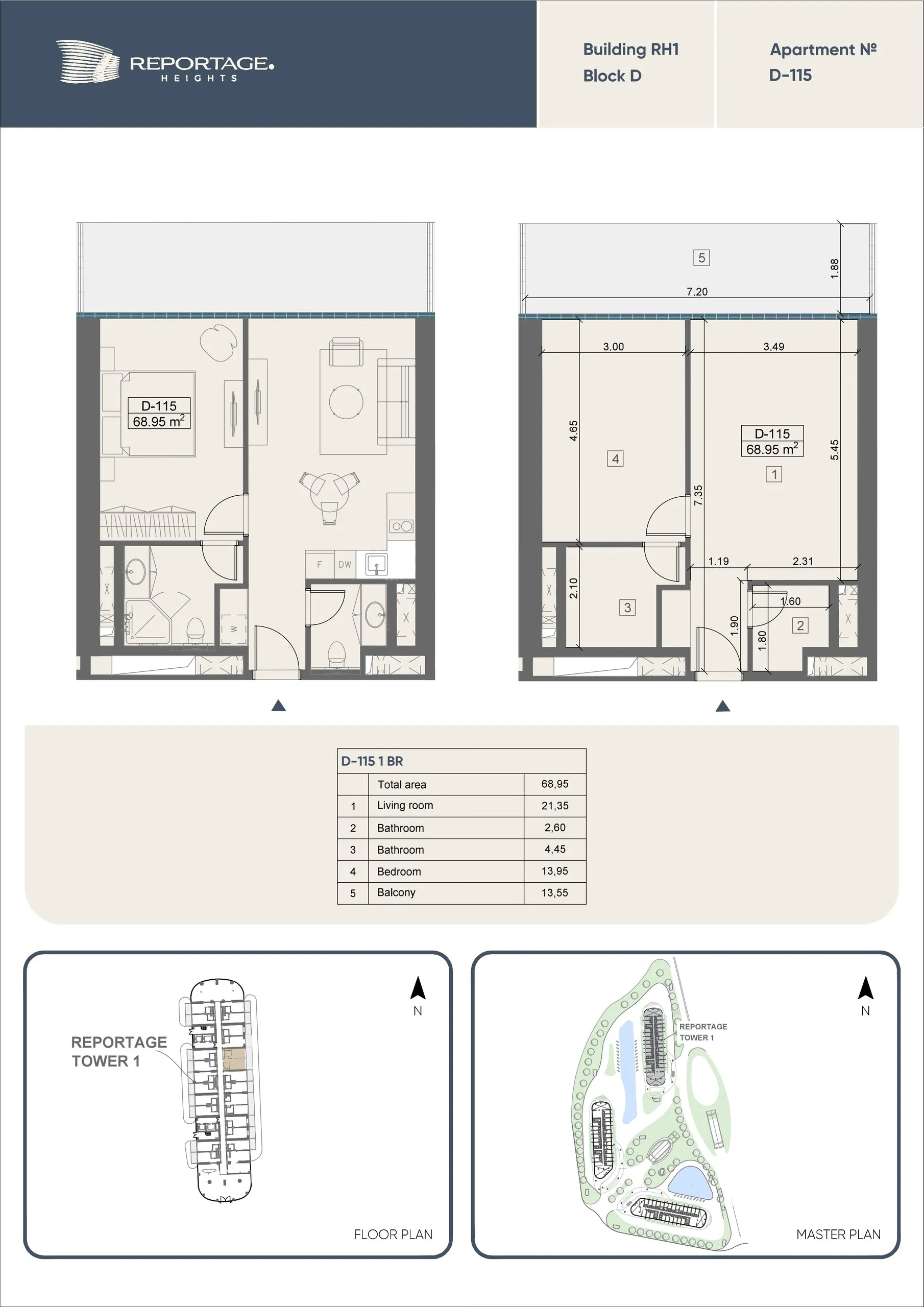 1 yatak odalı daire — Sea Breeze, Bakü, Abşeron — 2/3