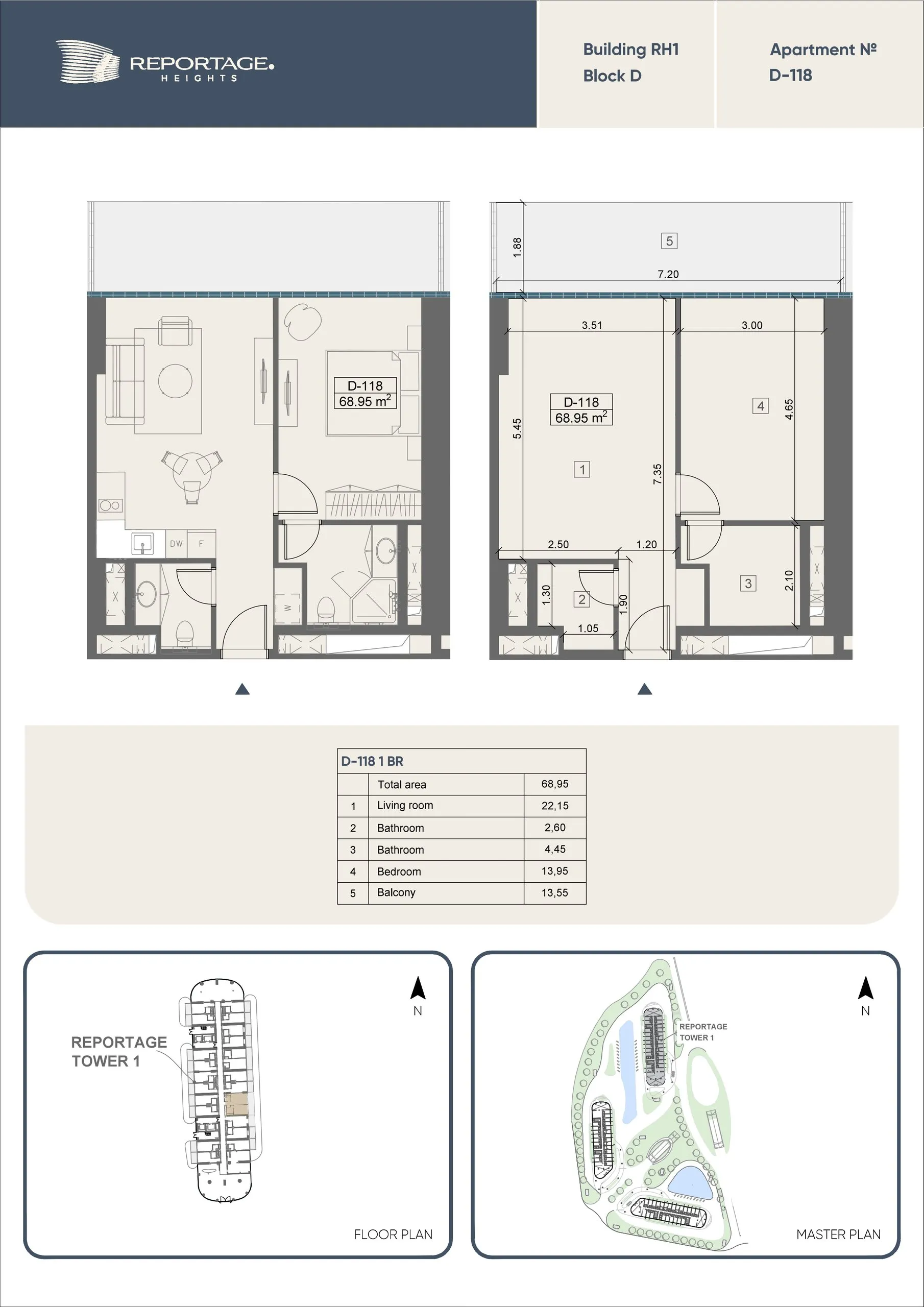 1 yatak odalı daire — Sea Breeze, Bakü, Abşeron — 2/3