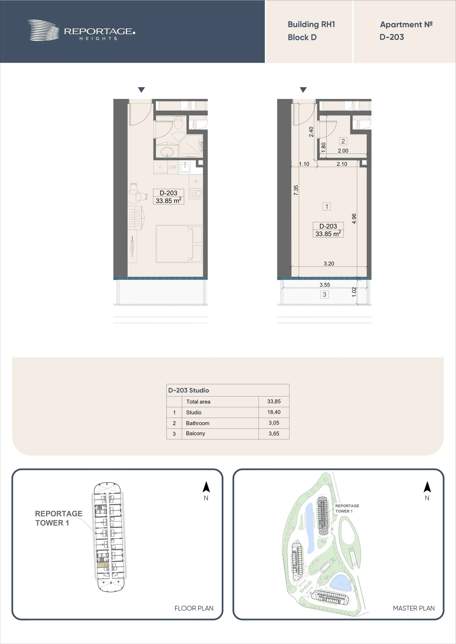 Stüdyo daire — Sea Breeze, Bakü, Abşeron — 2/3