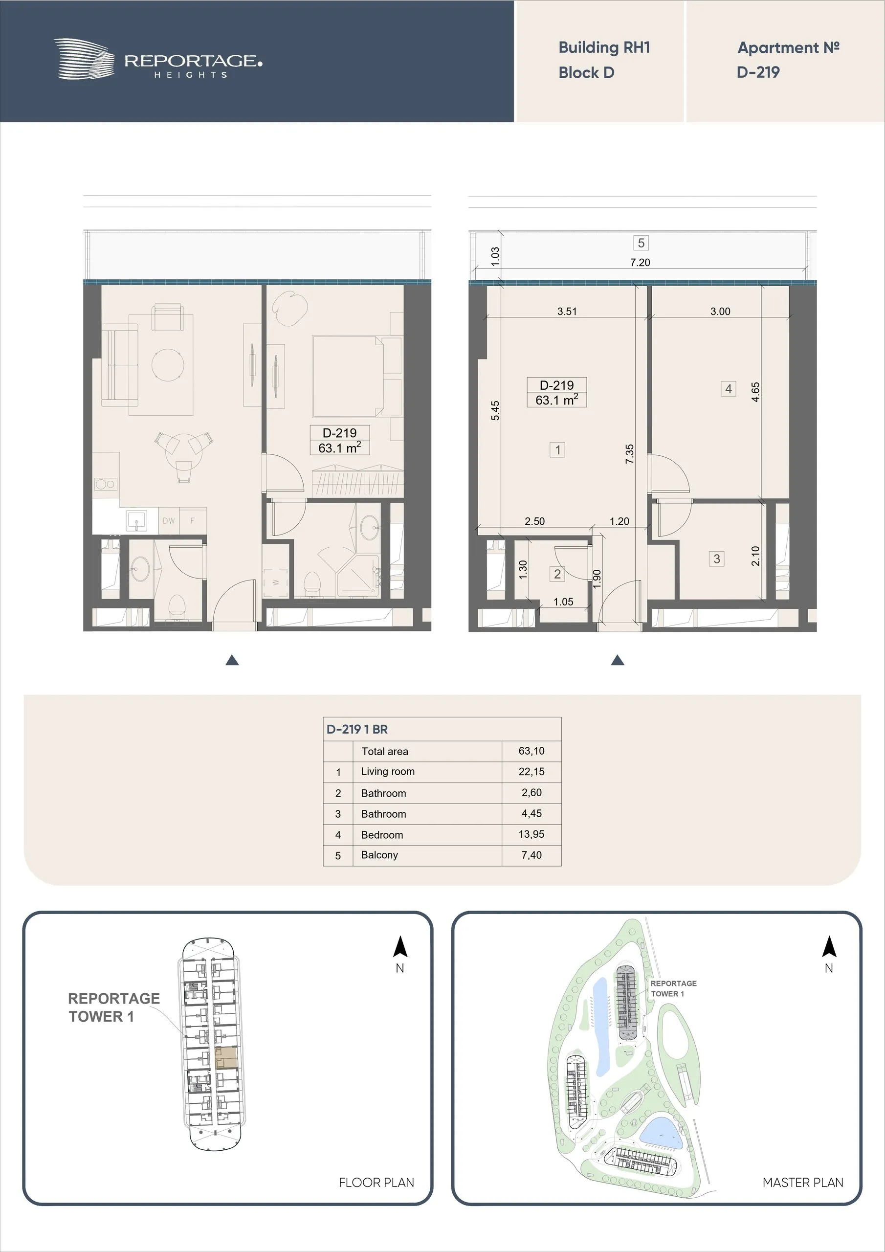 1 yatak odalı daire — Sea Breeze, Bakü, Abşeron — 2/3