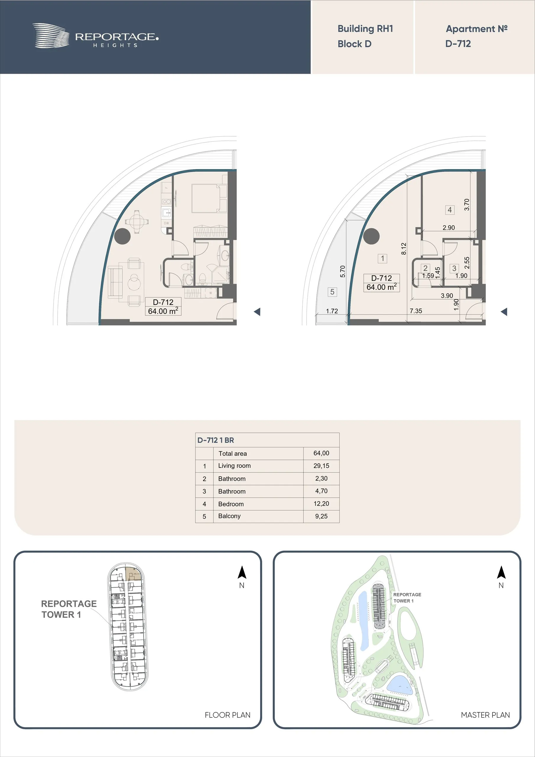 1 yatak odalı daire — Sea Breeze, Bakü, Abşeron — 2/3