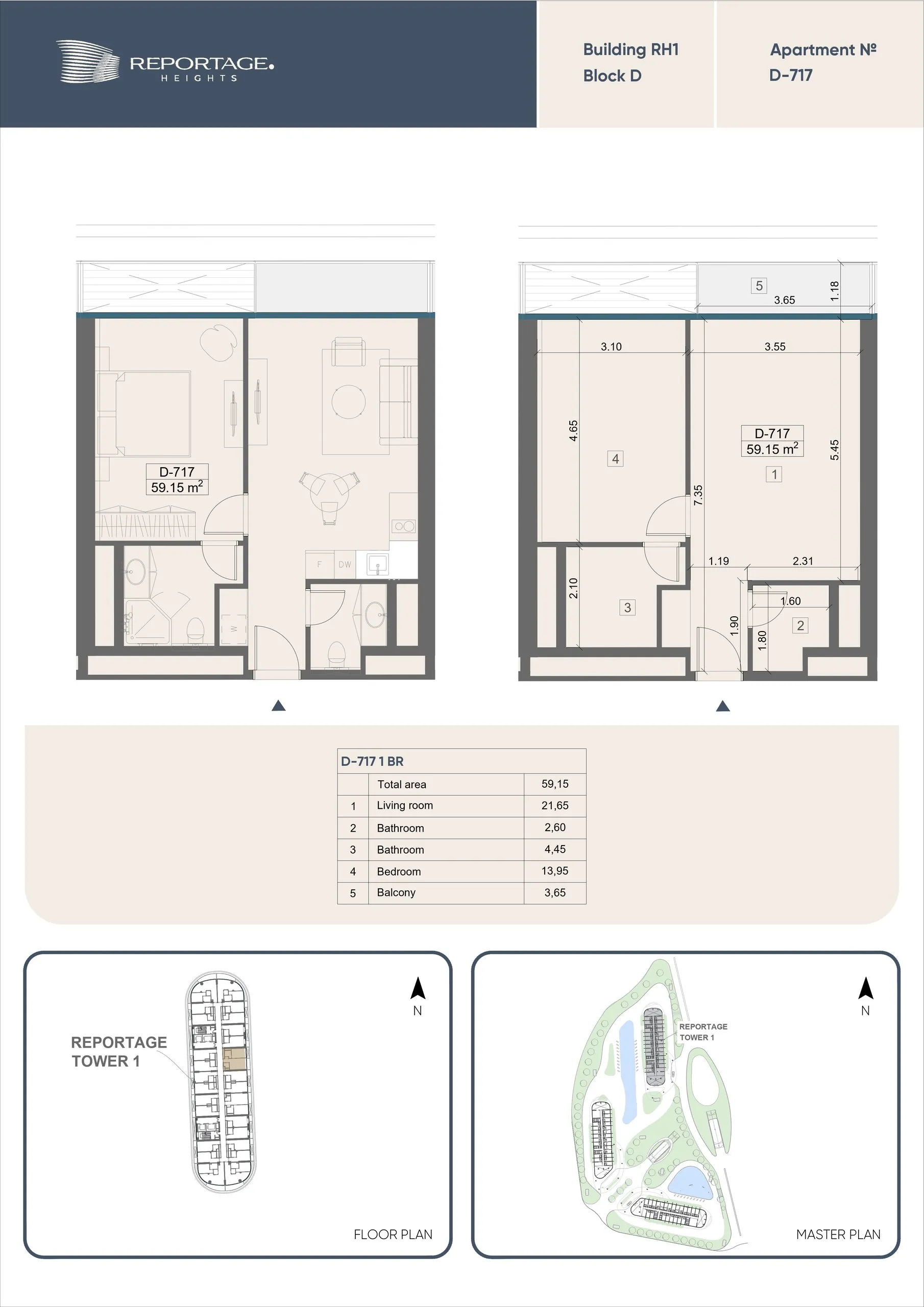 1 yatak odalı daire — Sea Breeze, Bakü, Abşeron — 2/3