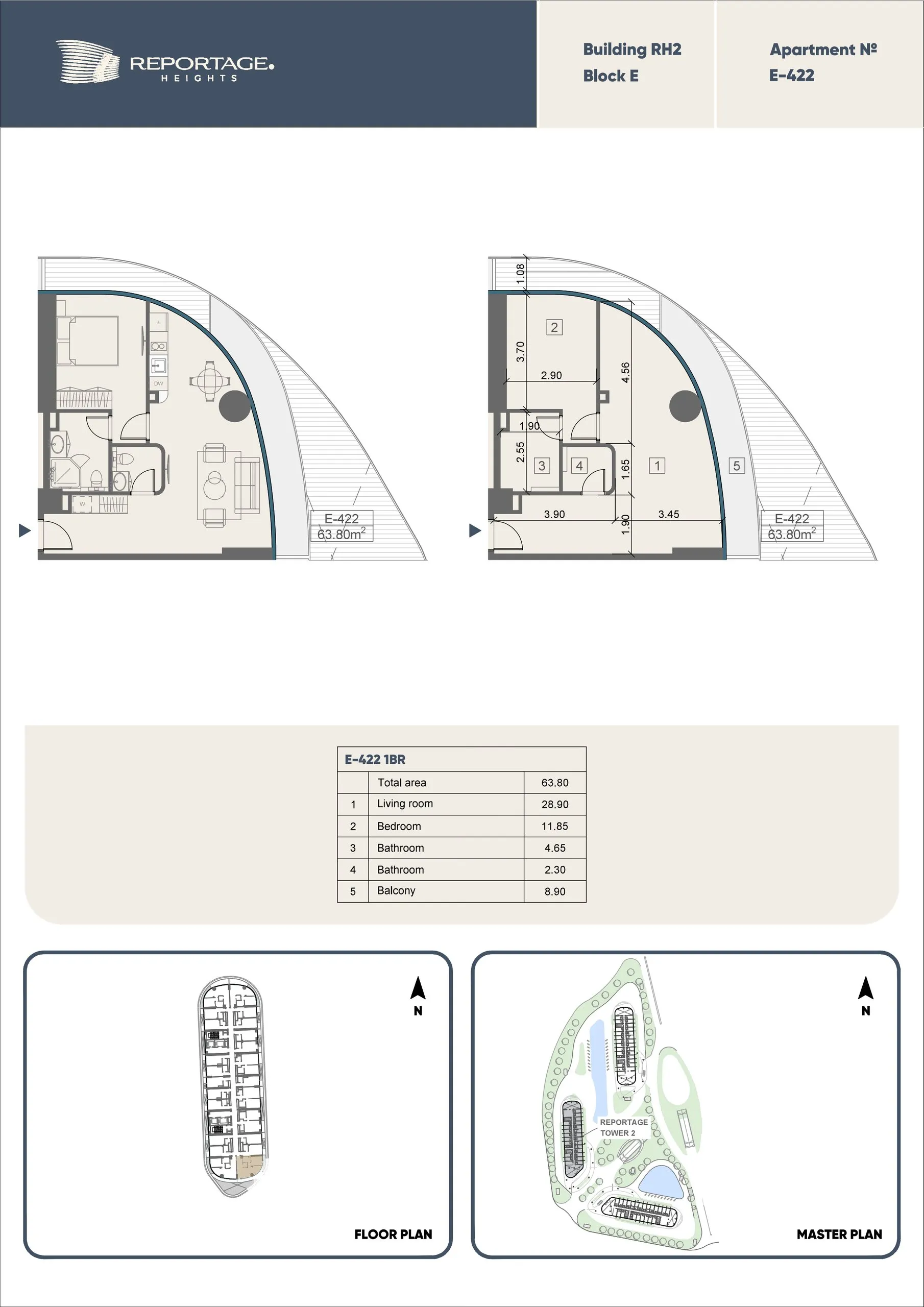 1 yatak odalı daire — Sea Breeze, Bakü, Abşeron — 2/3