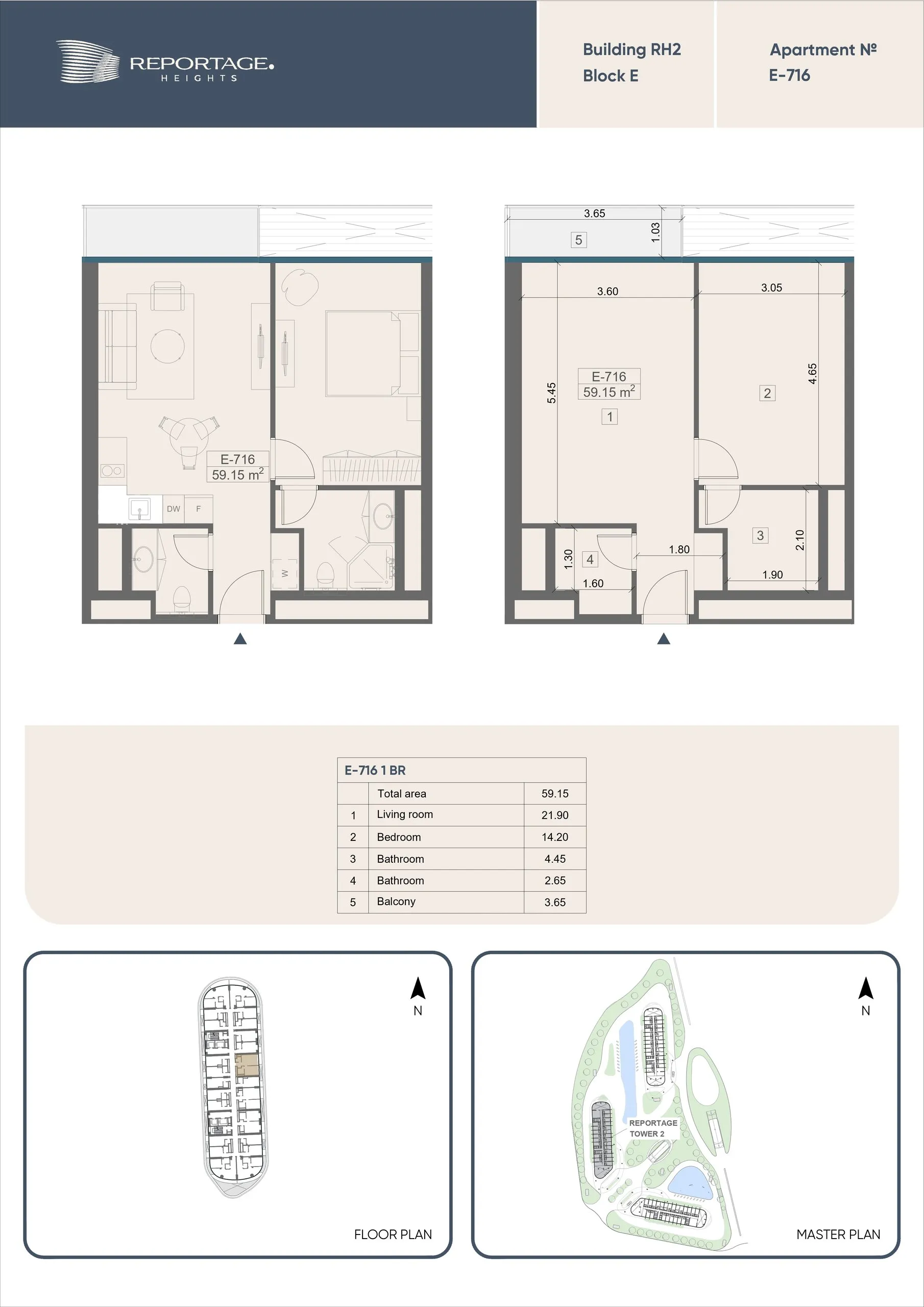 1 yatak odalı daire — Sea Breeze, Bakü, Abşeron — 2/3