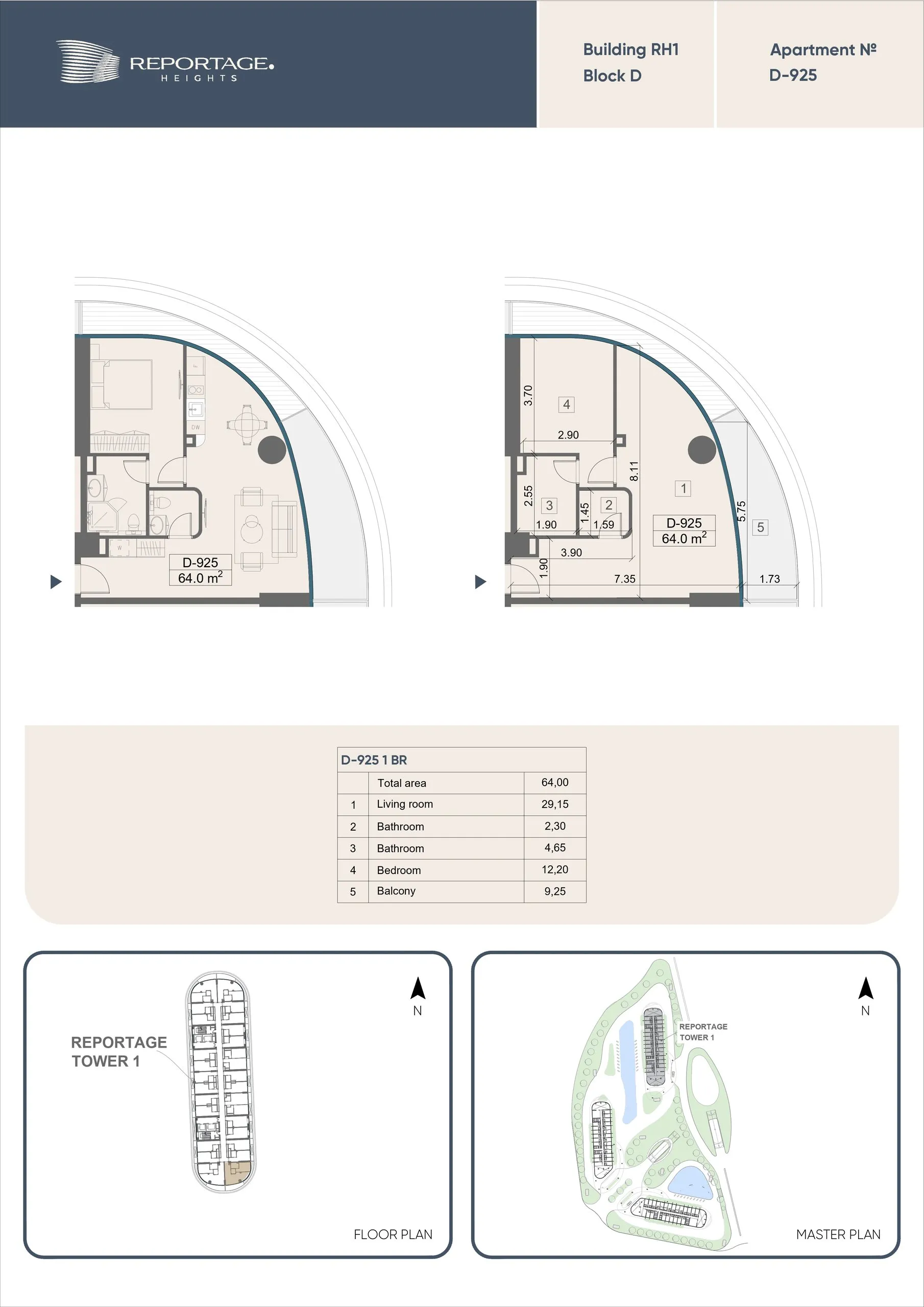 1 yatak odalı daire — Sea Breeze, Bakü, Abşeron — 2/3