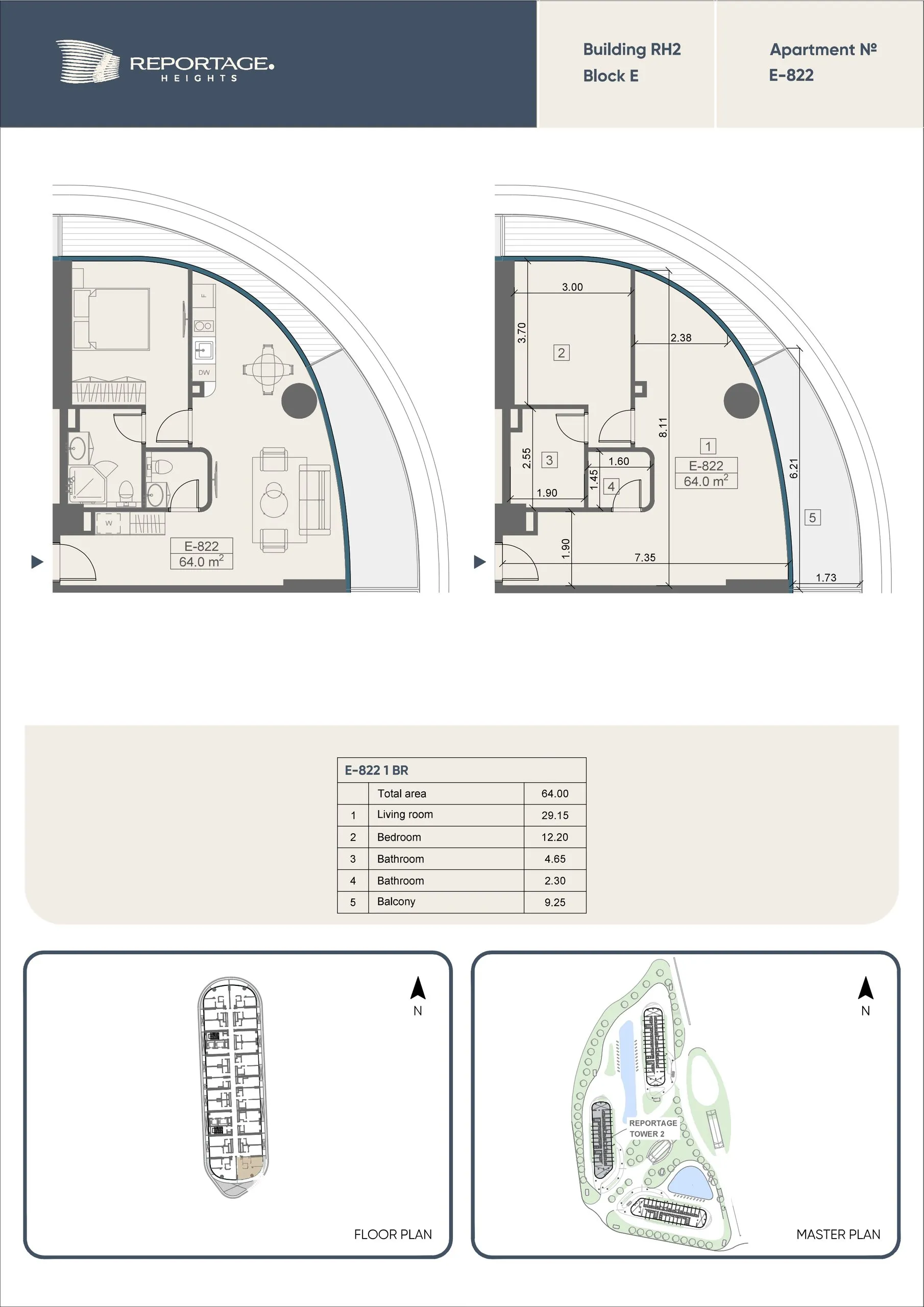 1 yatak odalı daire — Sea Breeze, Bakü, Abşeron — 2/3