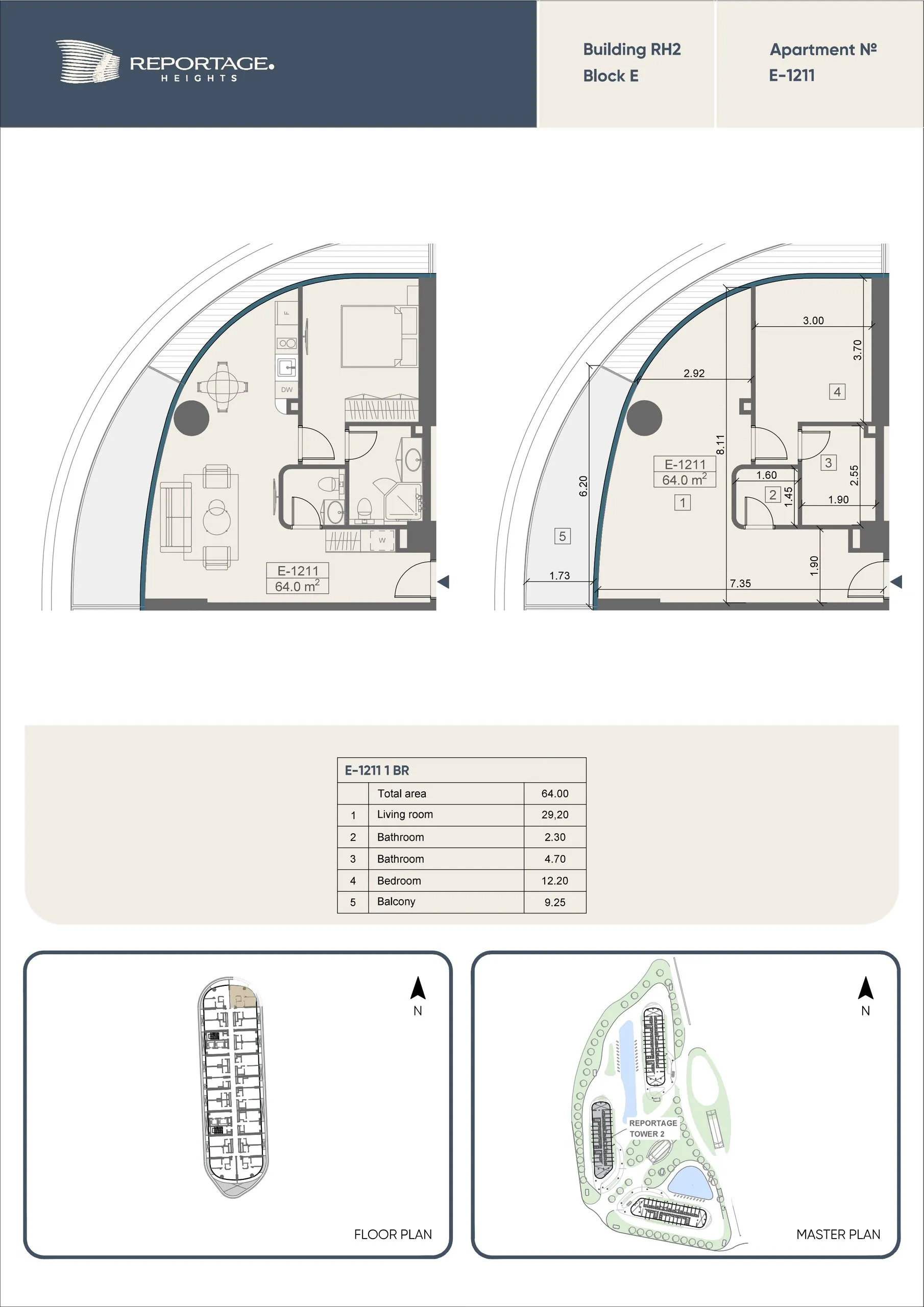 1 yatak odalı daire — Sea Breeze, Bakü, Abşeron — 2/3