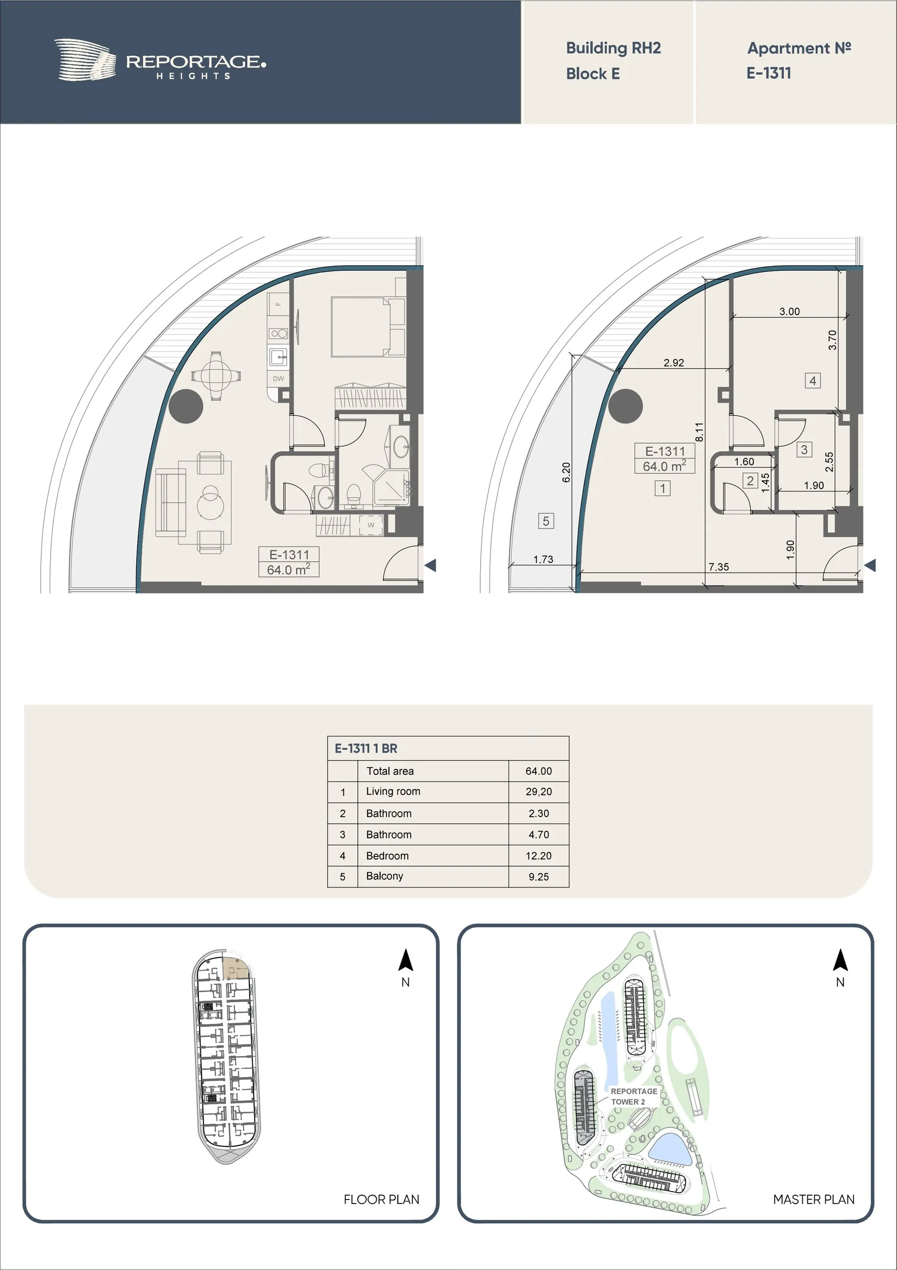 1 yatak odalı daire — Sea Breeze, Bakü, Abşeron — 2/3