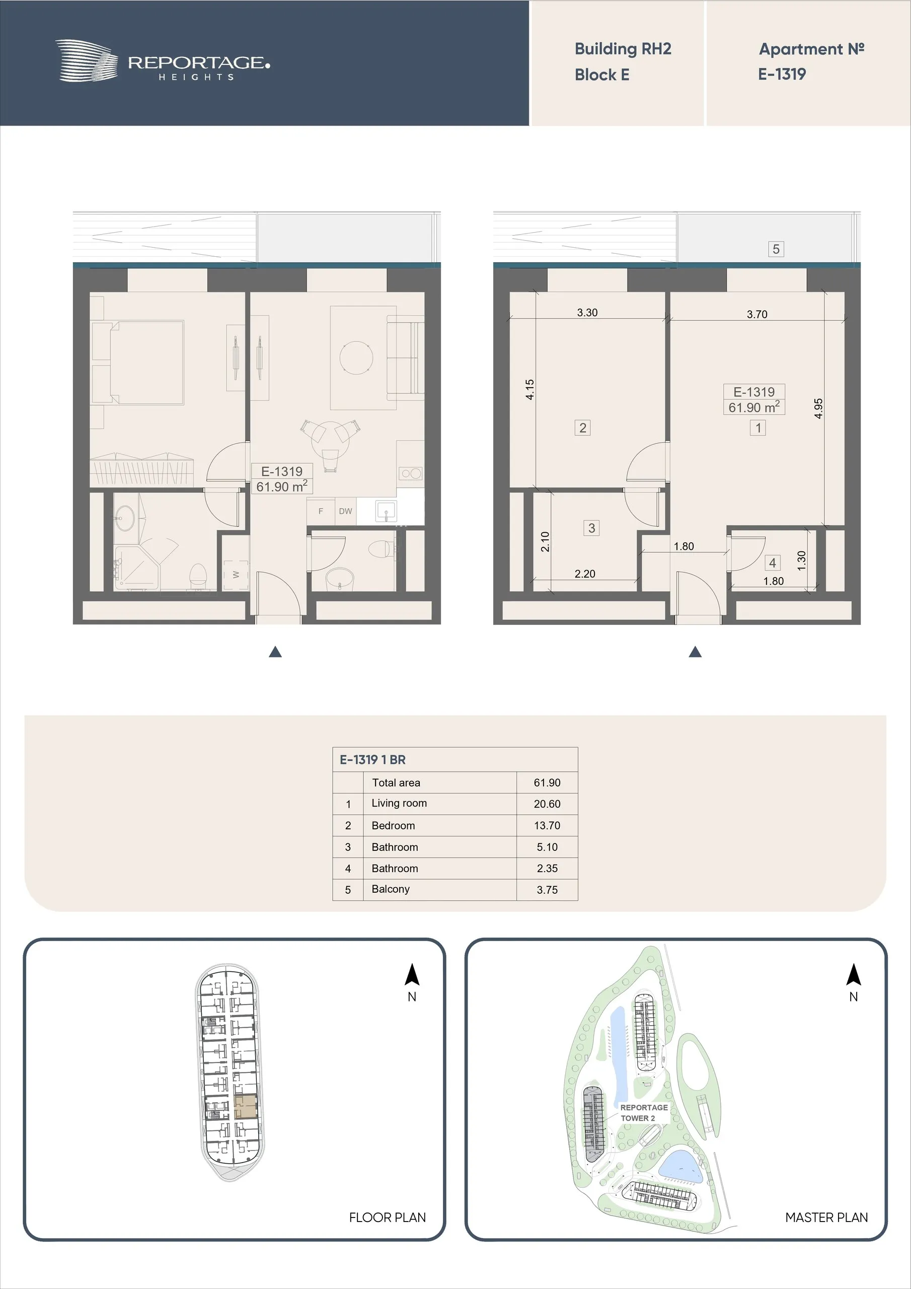 1 yatak odalı daire — Sea Breeze, Bakü, Abşeron — 2/3
