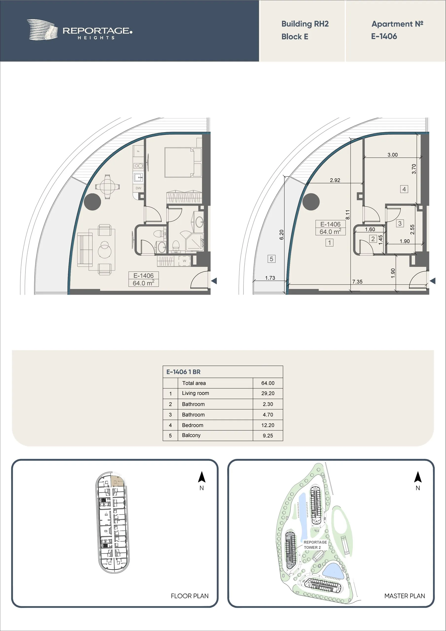 1 yatak odalı daire — Sea Breeze, Bakü, Abşeron — 2/3