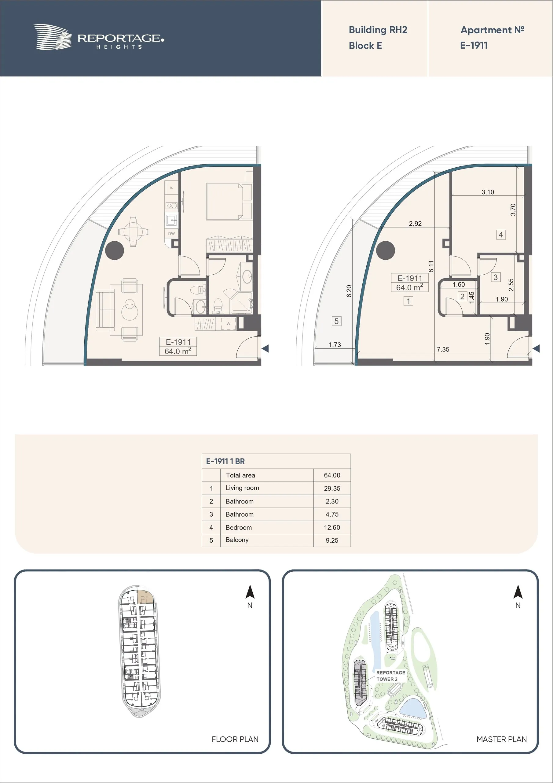 1 yatak odalı daire — Sea Breeze, Bakü, Abşeron — 2/3