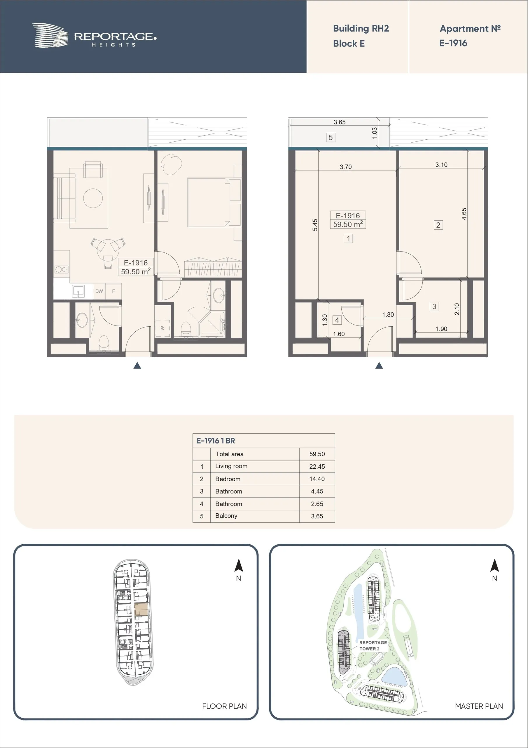 1 yatak odalı daire — Sea Breeze, Bakü, Abşeron — 2/3