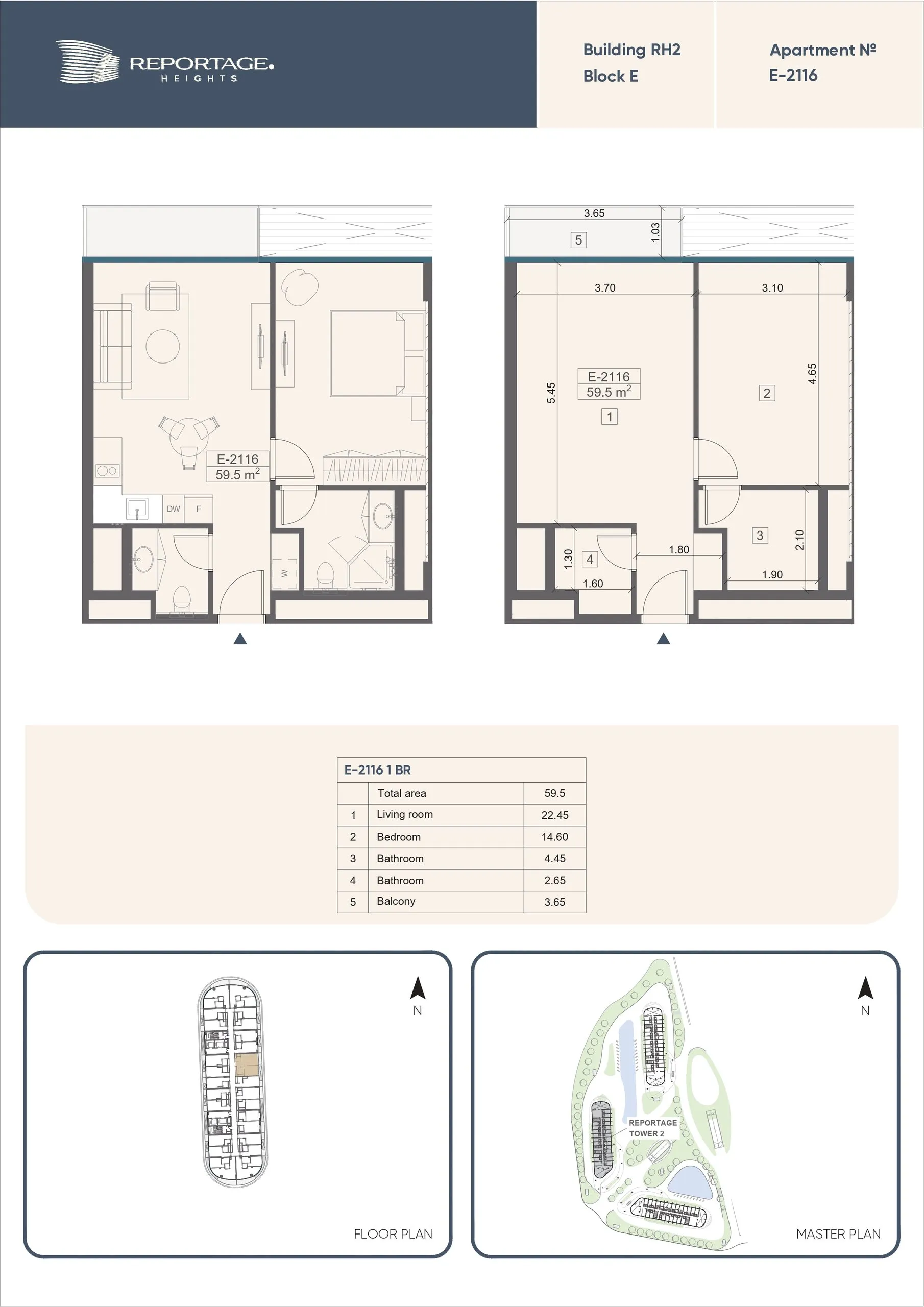 1 yatak odalı daire — Sea Breeze, Bakü, Abşeron — 2/3
