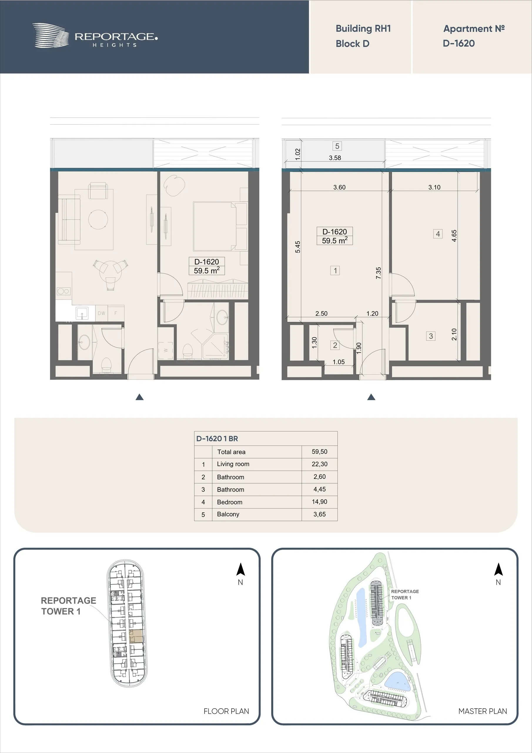 1 yatak odalı daire — Sea Breeze, Bakü, Abşeron — 2/3