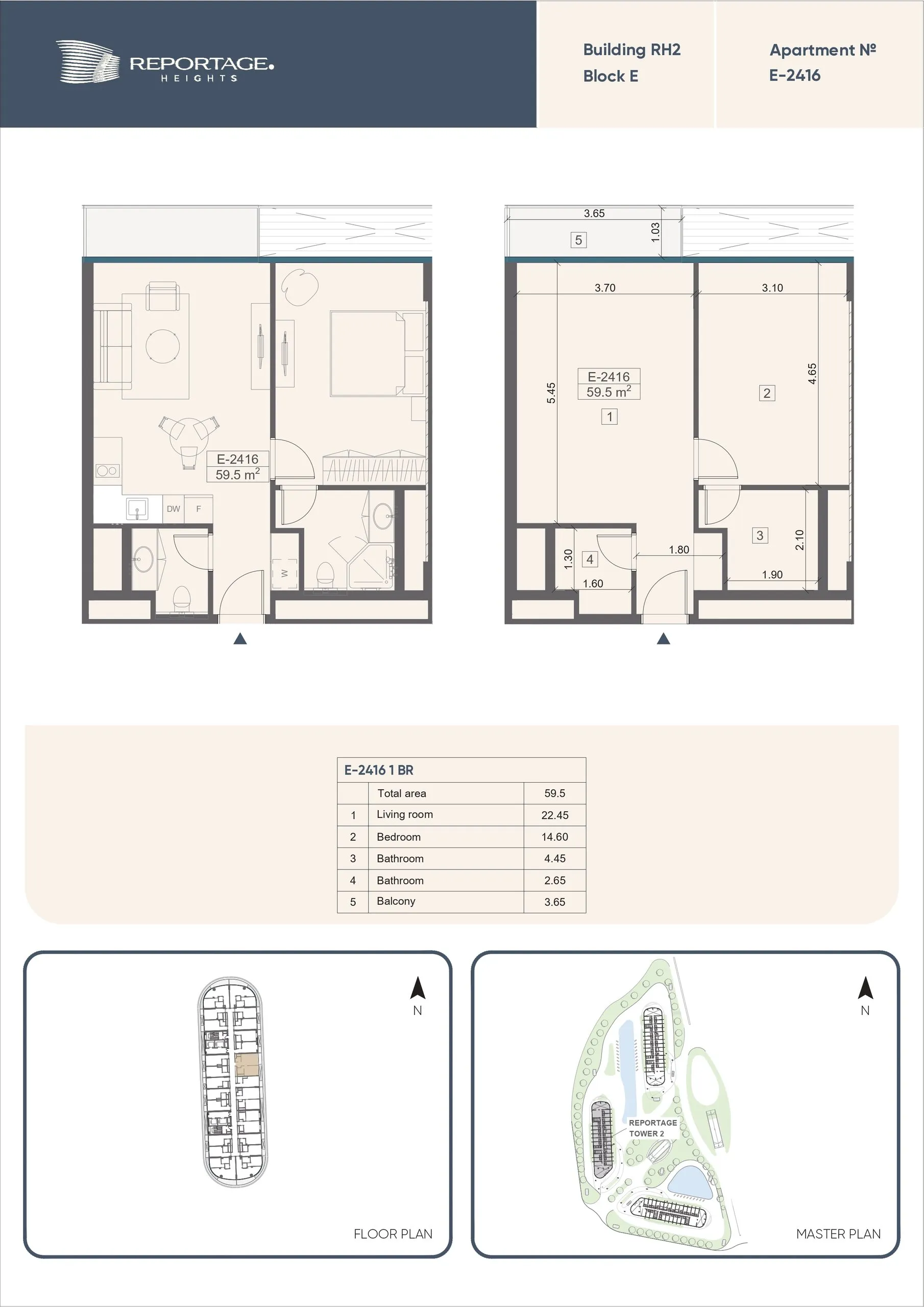 1 yatak odalı daire — Sea Breeze, Bakü, Abşeron — 2/3
