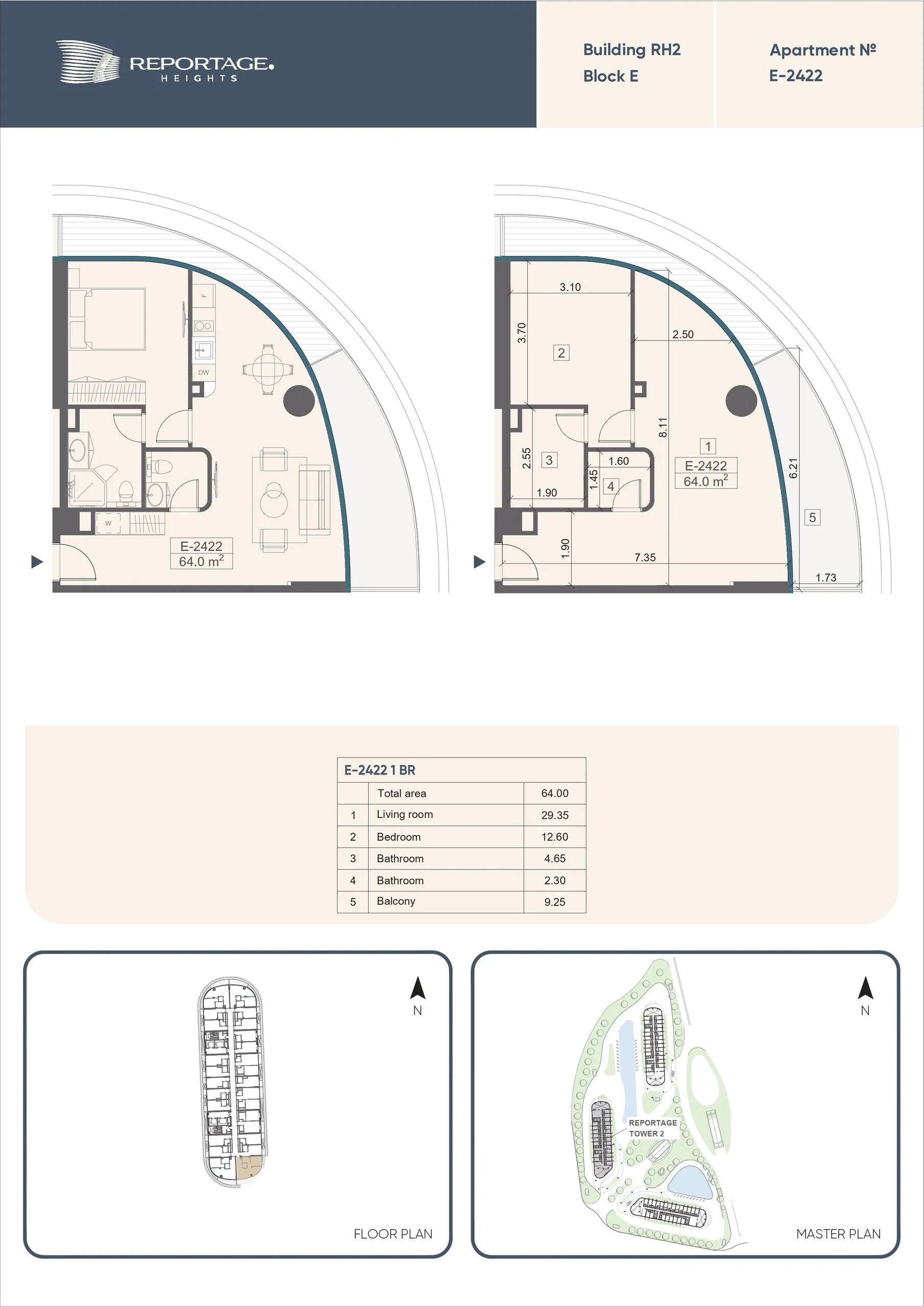 1 yatak odalı daire — Sea Breeze, Bakü, Abşeron — 2/3