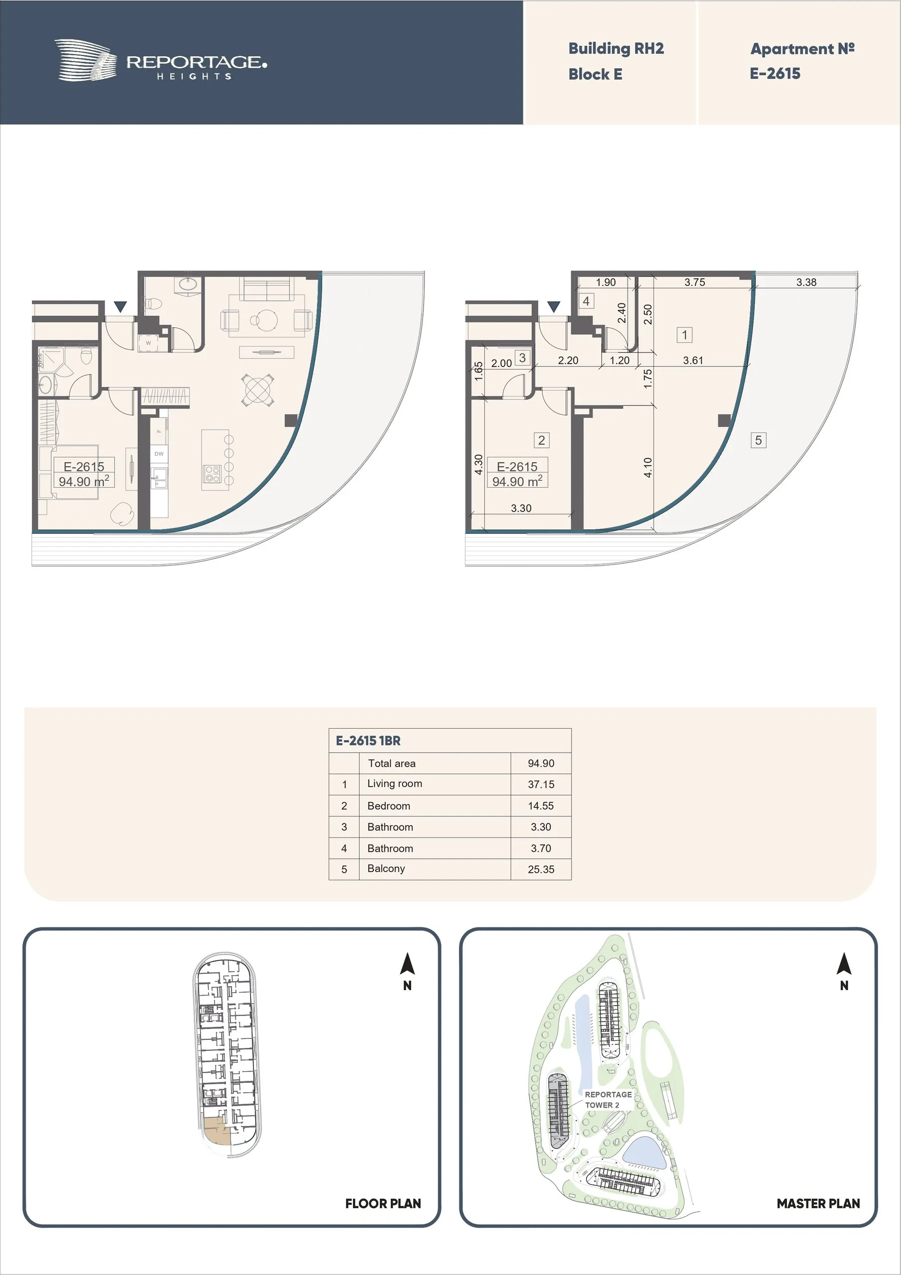 1 yatak odalı daire — Sea Breeze, Bakü, Abşeron — 2/3