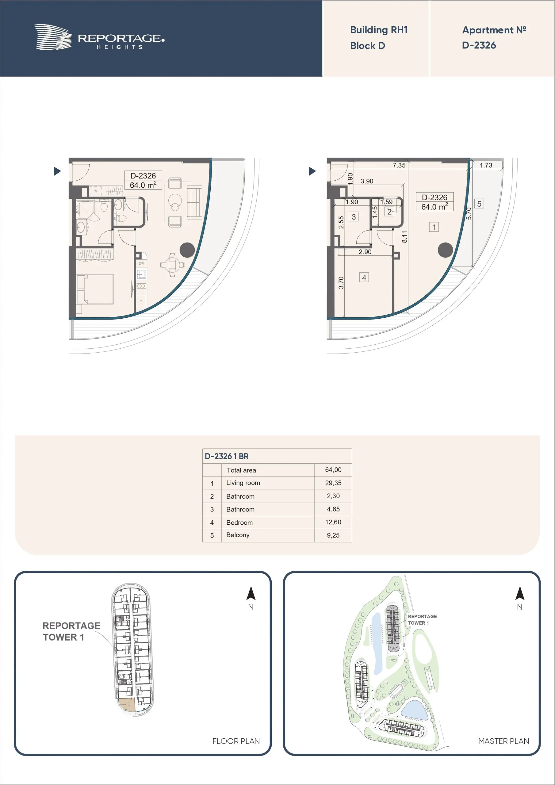 1 yatak odalı daire — Sea Breeze, Bakü, Abşeron — 2/3