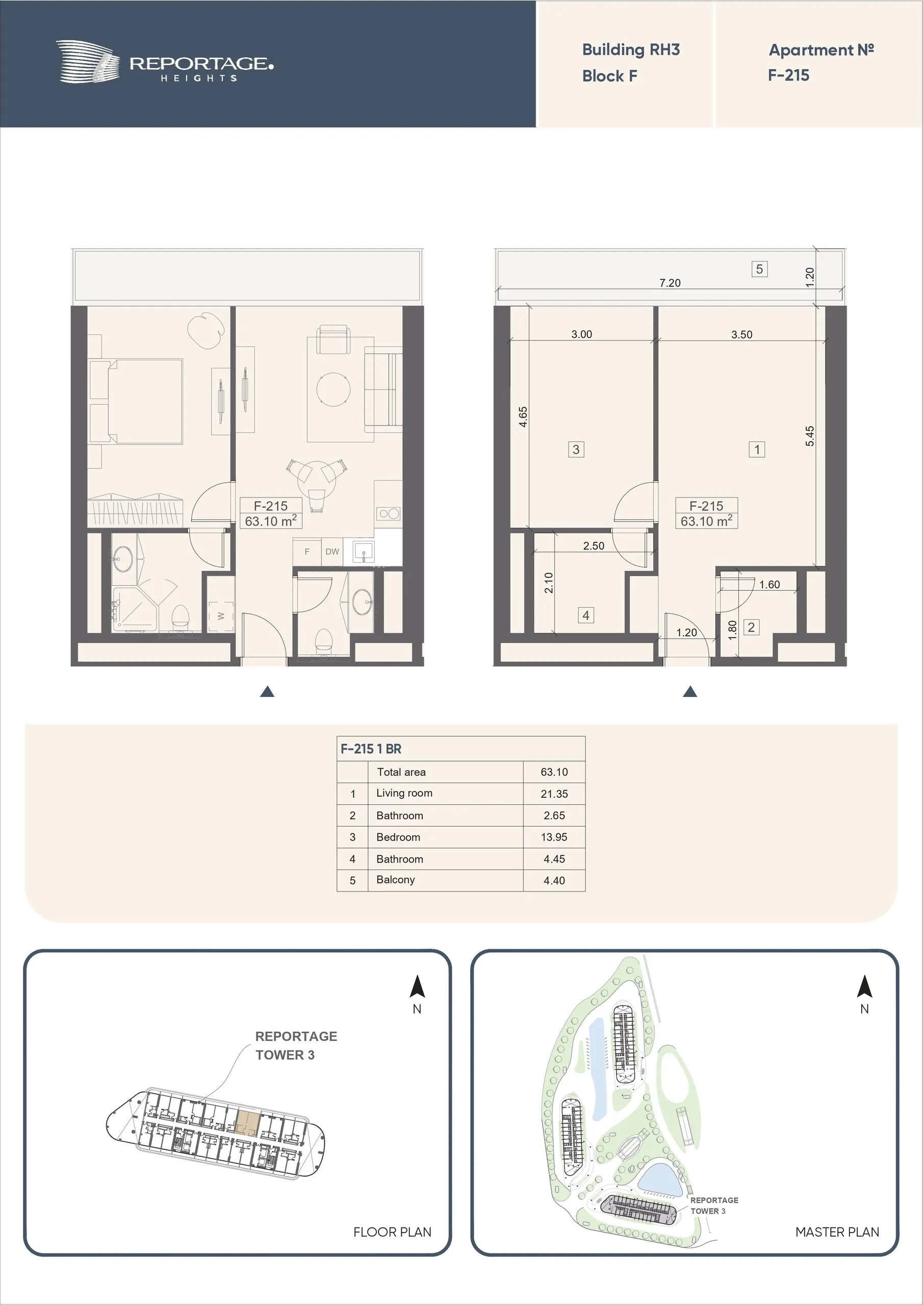 1 yatak odalı daire — Sea Breeze, Bakü, Abşeron — 2/3