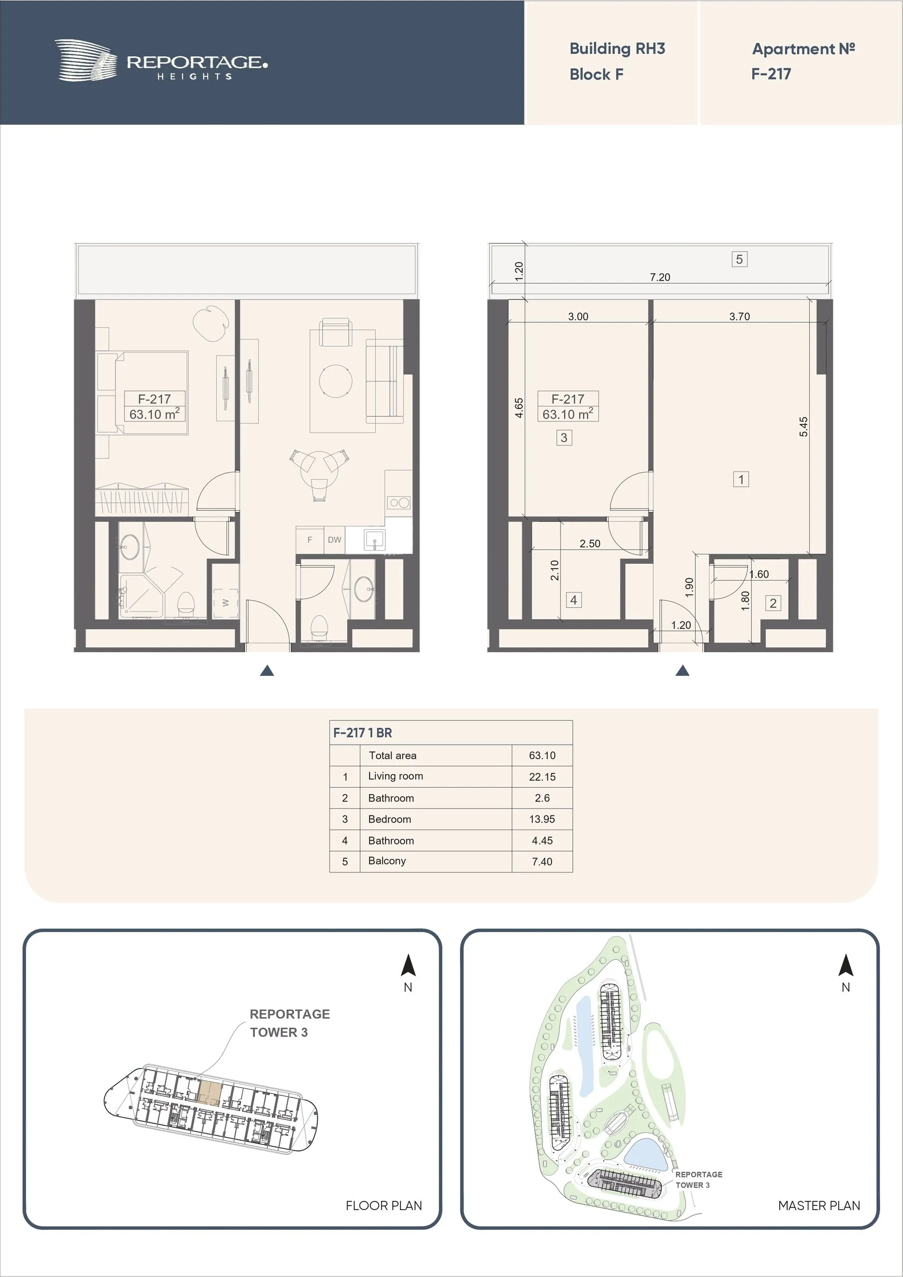 1 yatak odalı daire — Sea Breeze, Bakü, Abşeron — 2/3