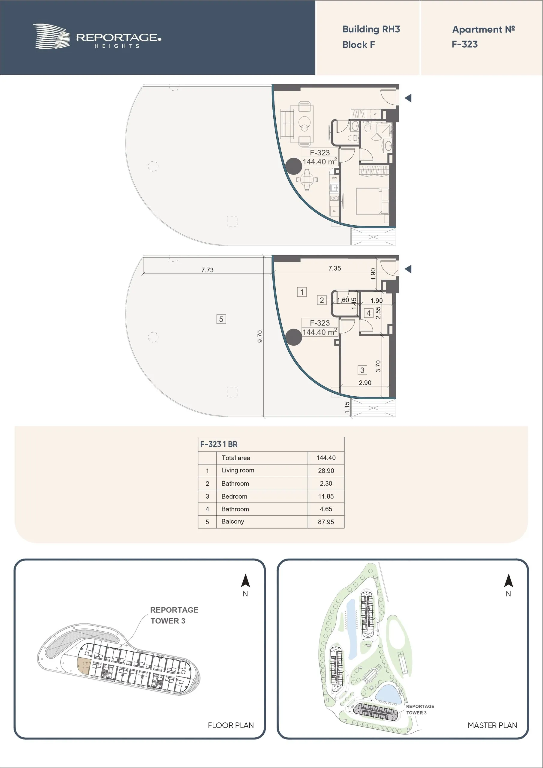 1 yatak odalı daire — Sea Breeze, Bakü, Abşeron — 2/3