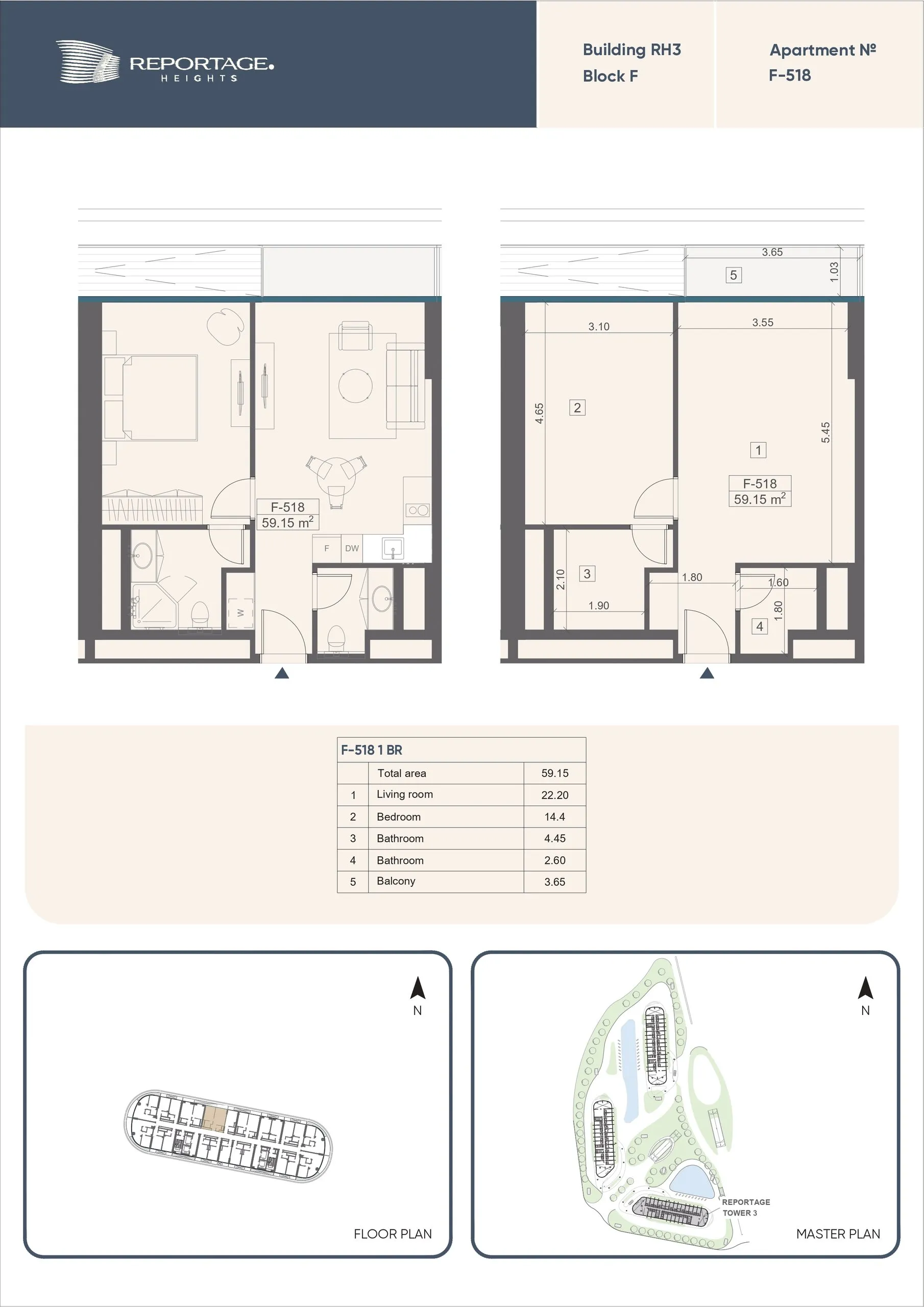 1 yatak odalı daire — Sea Breeze, Bakü, Abşeron — 2/3