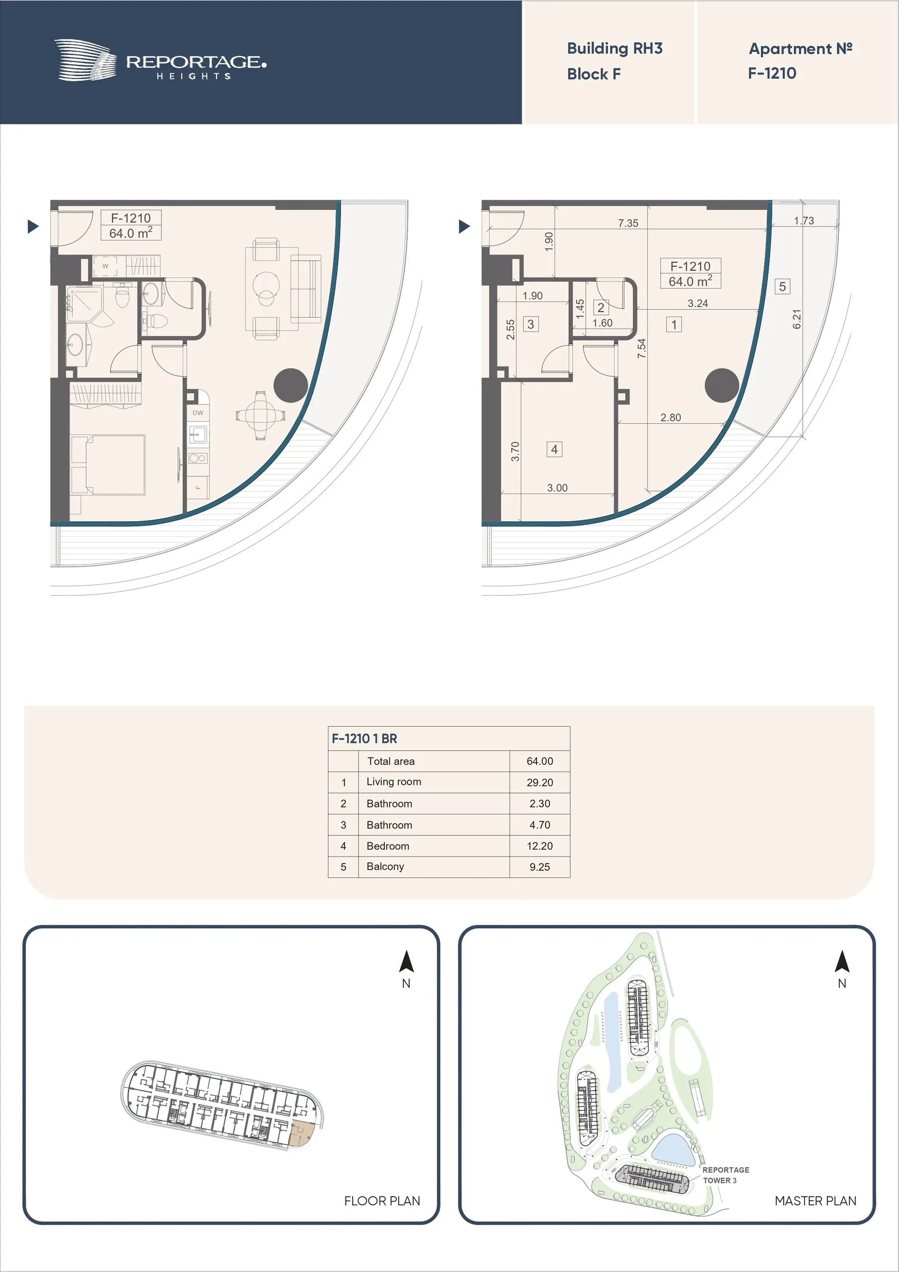 1 yatak odalı daire — Sea Breeze, Bakü, Abşeron — 2/3