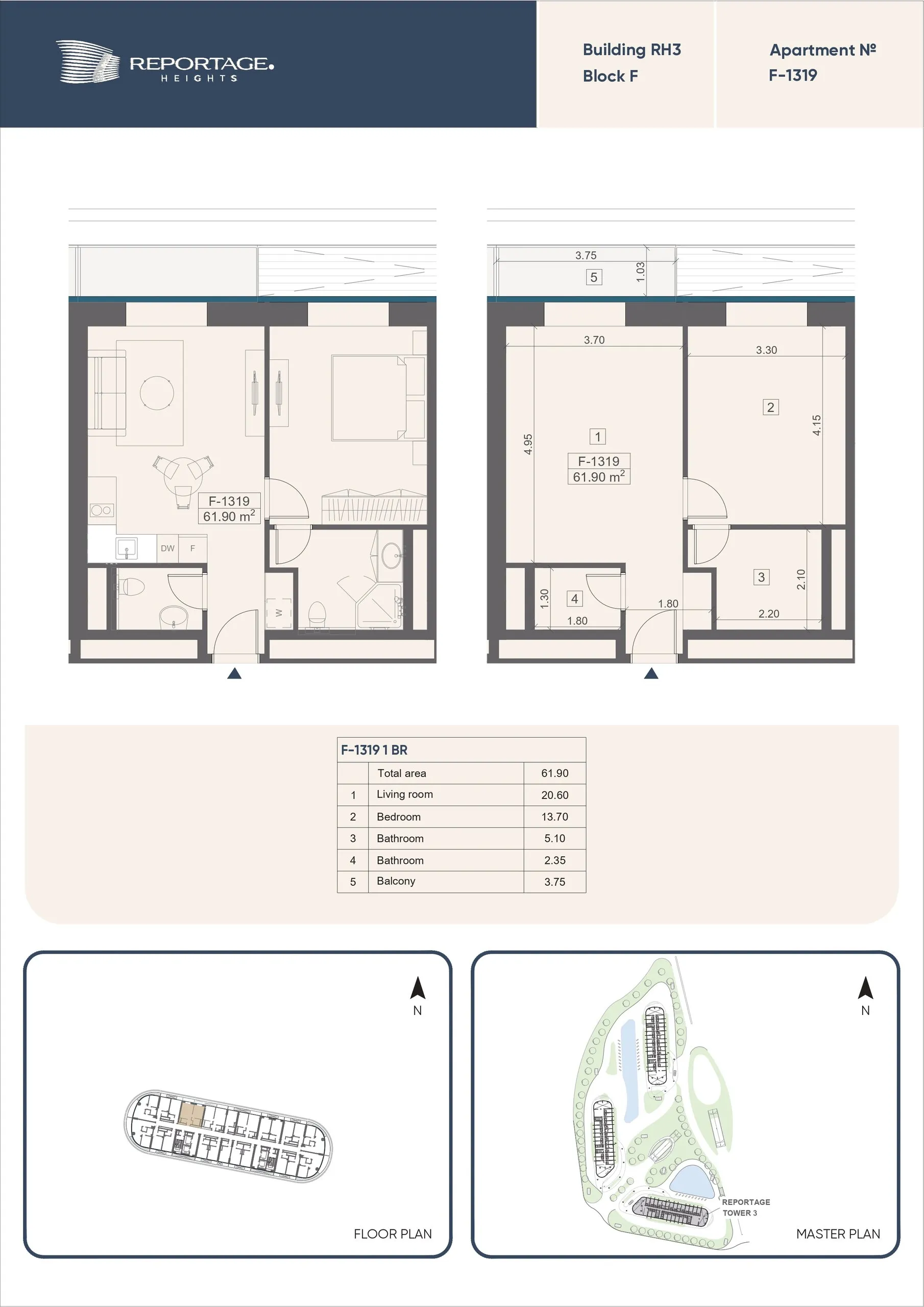 1 yatak odalı daire — Sea Breeze, Bakü, Abşeron — 2/3