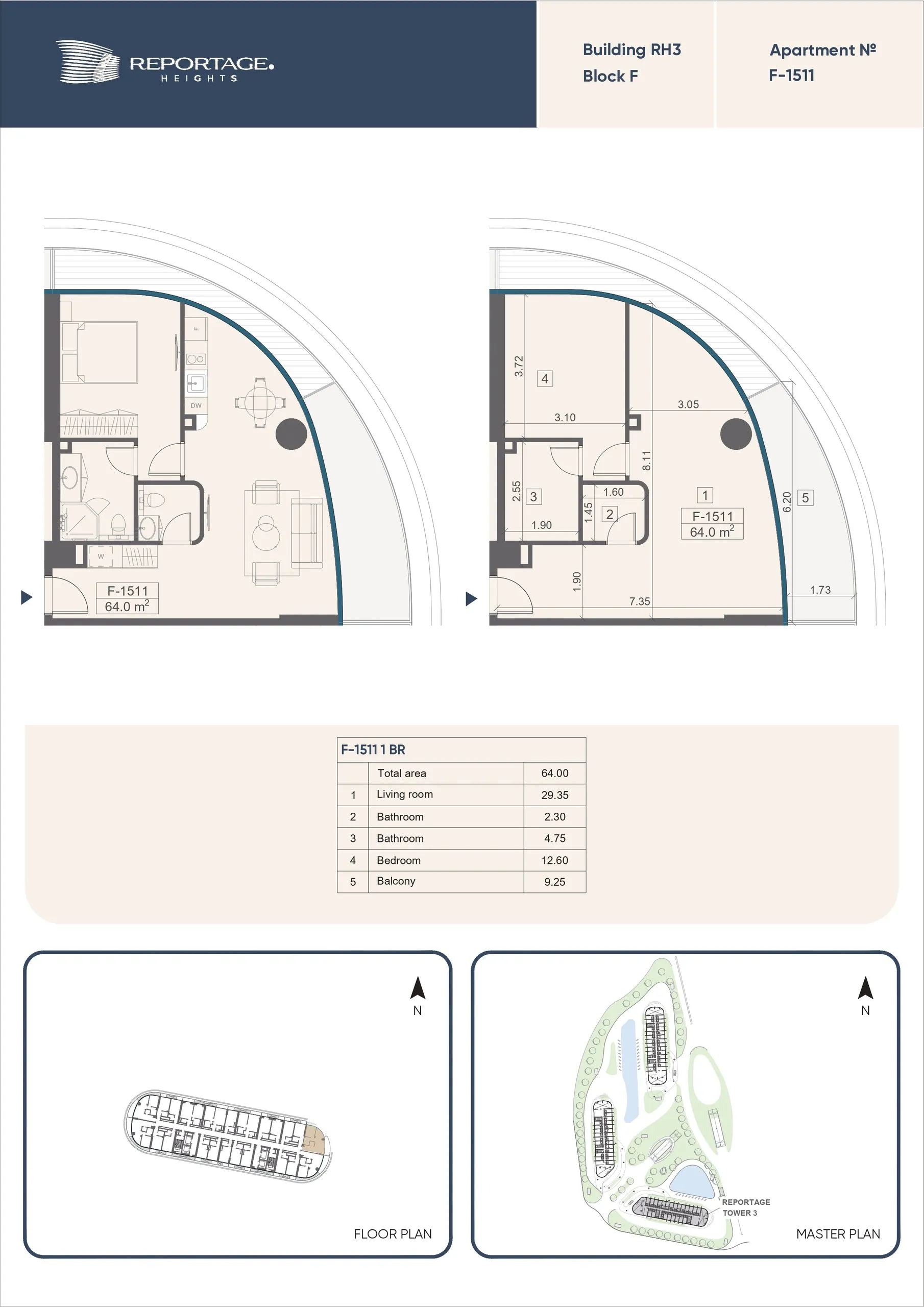 1 yatak odalı daire — Sea Breeze, Bakü, Abşeron — 2/3