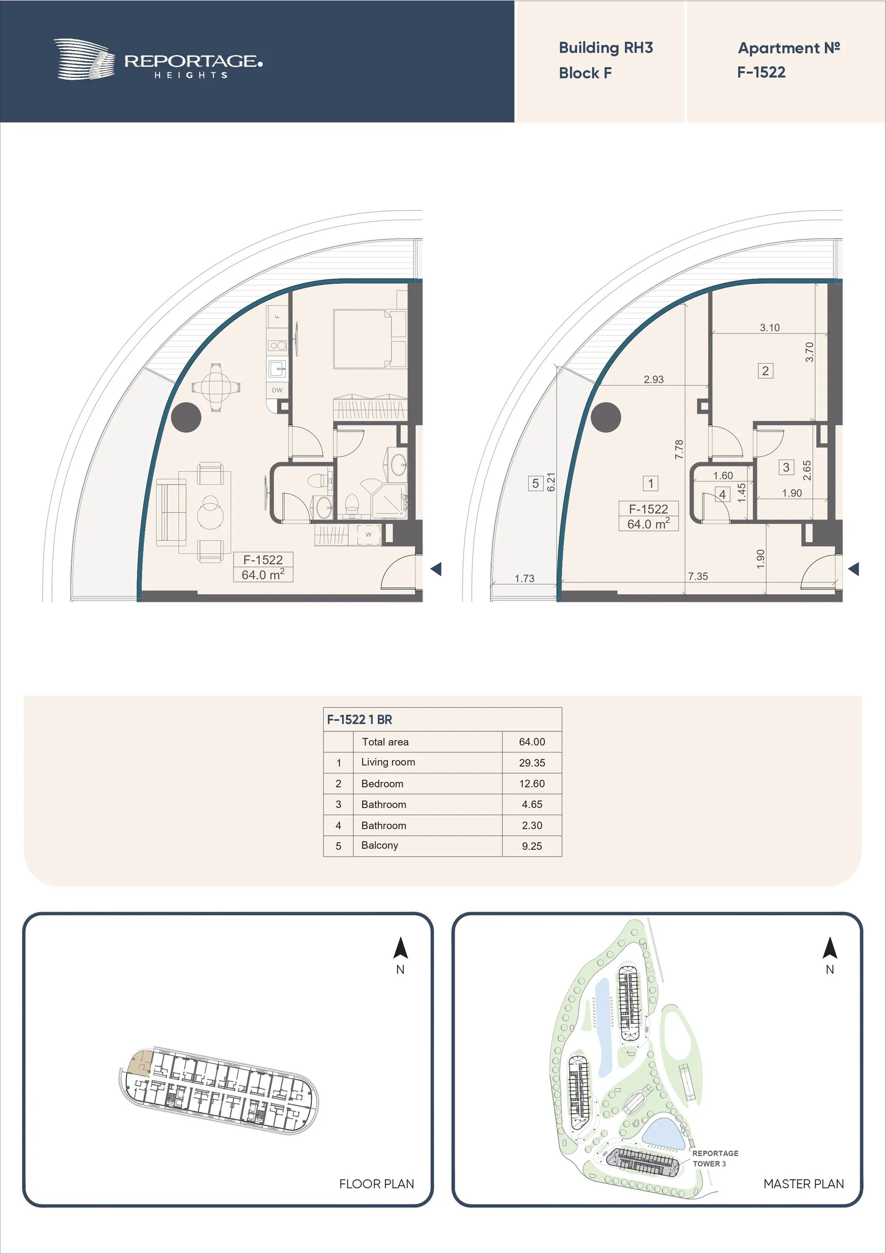 1 yatak odalı daire — Sea Breeze, Bakü, Abşeron — 2/3