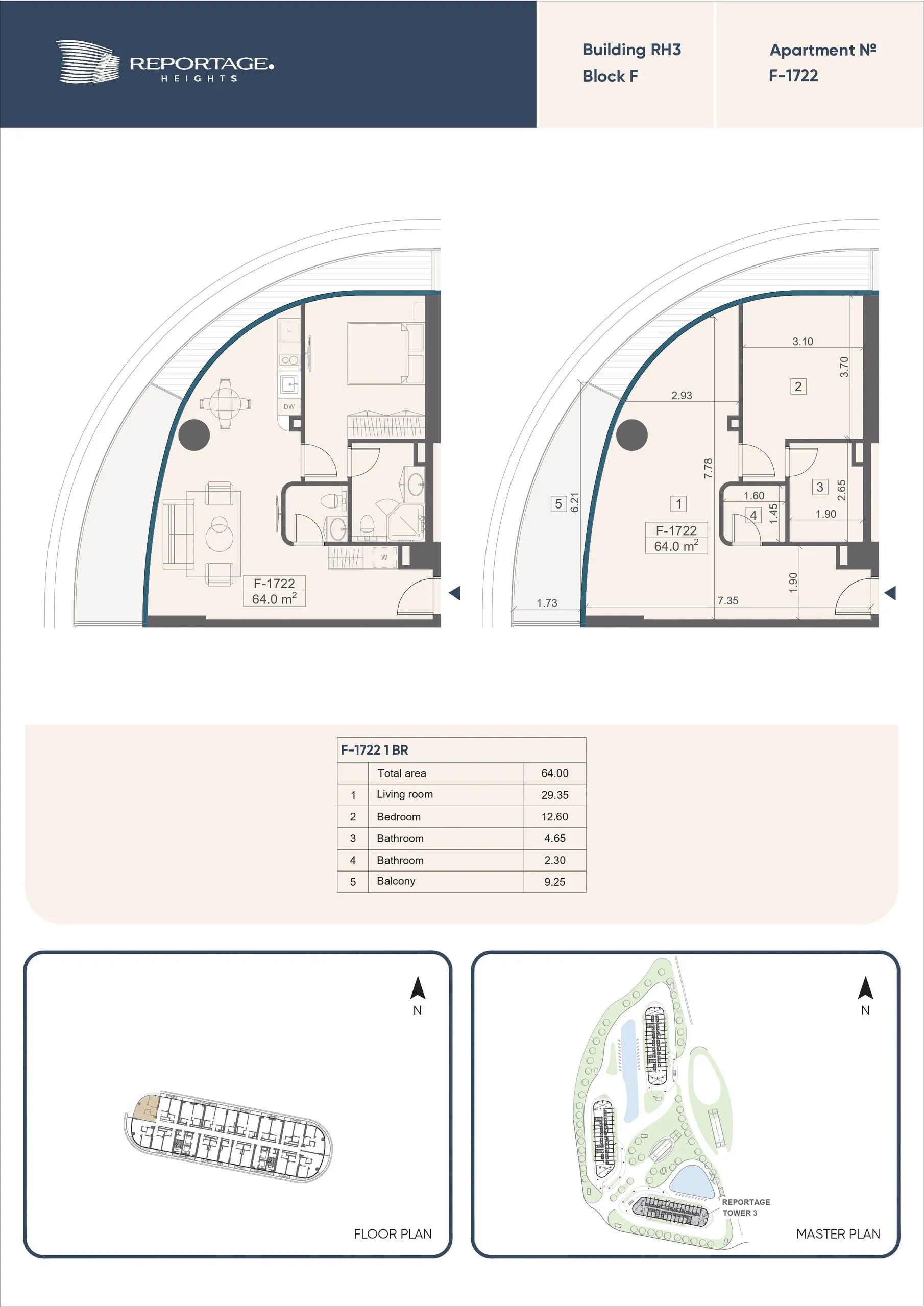 1 yatak odalı daire — Sea Breeze, Bakü, Abşeron — 2/3