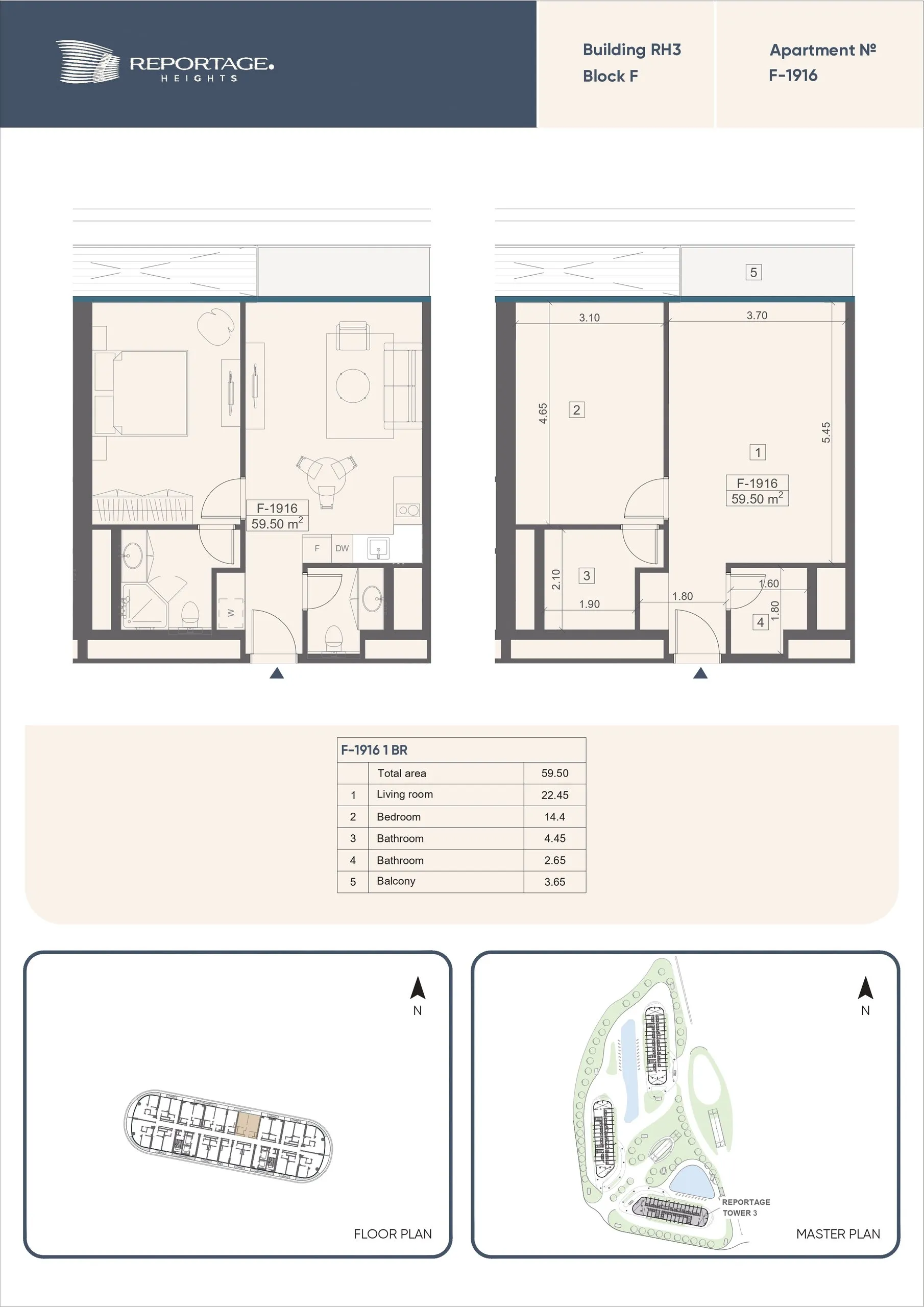 1 yatak odalı daire — Sea Breeze, Bakü, Abşeron — 2/3
