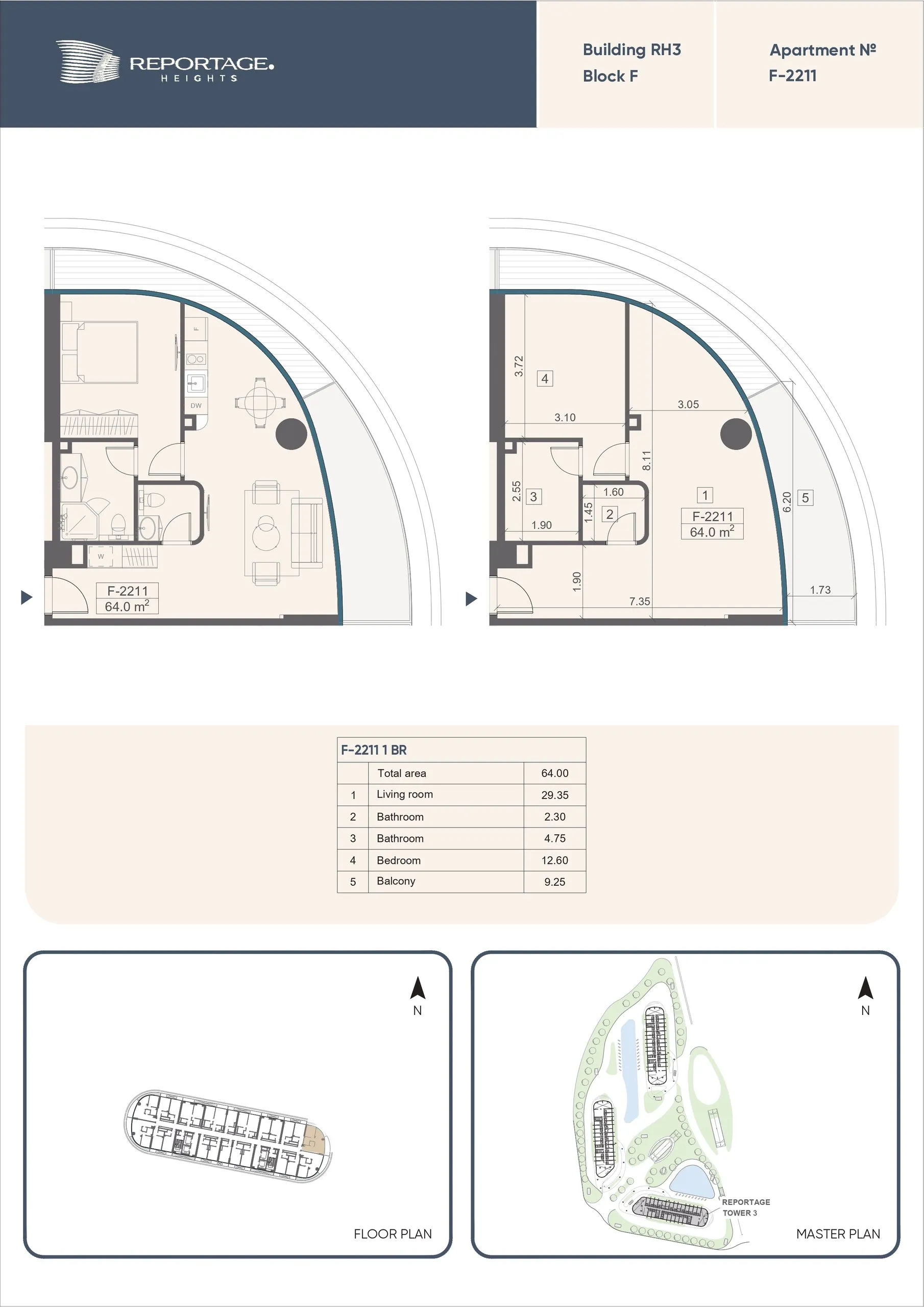 1 yatak odalı daire — Sea Breeze, Bakü, Abşeron — 2/3