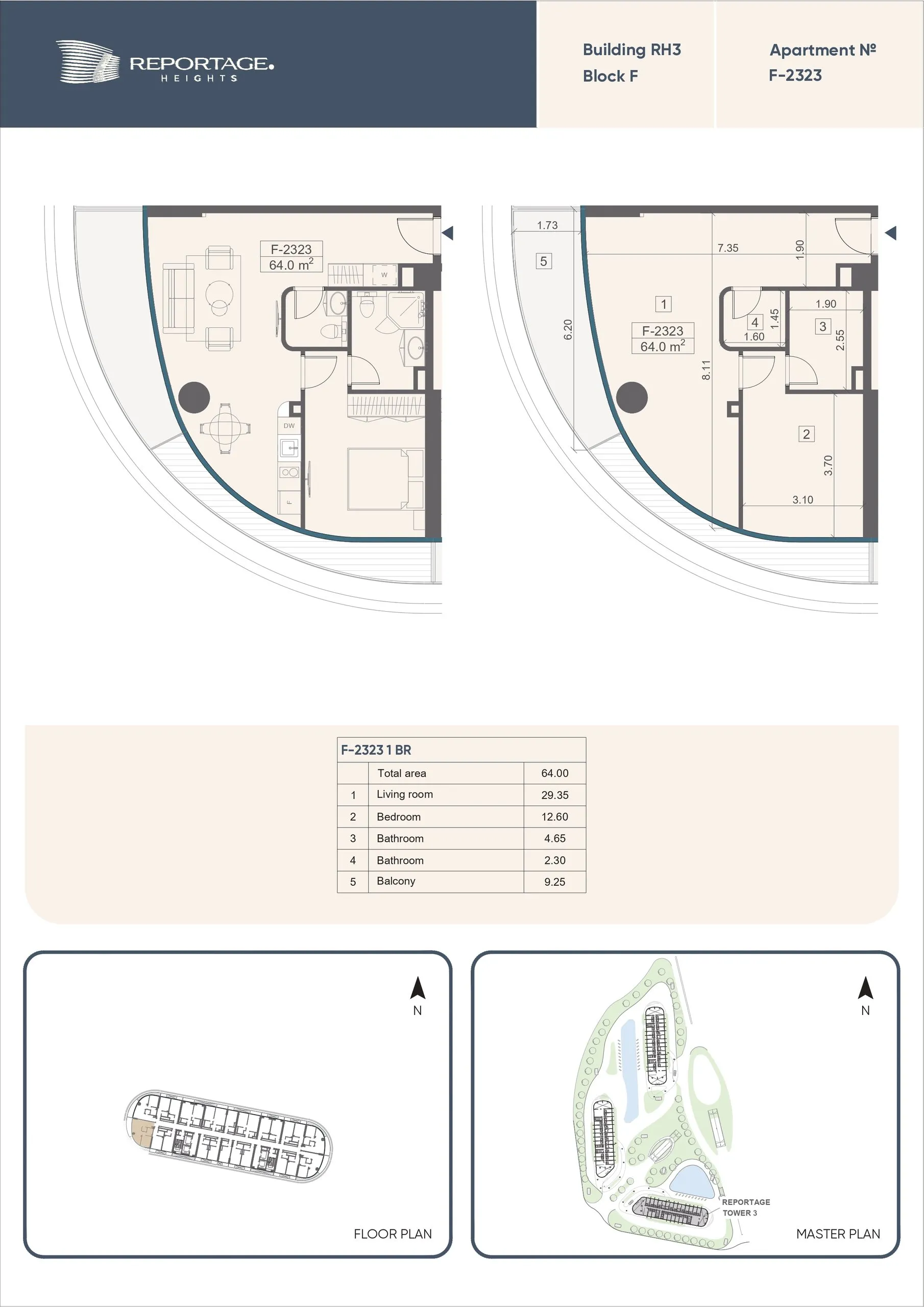 1 yatak odalı daire — Sea Breeze, Bakü, Abşeron — 2/3