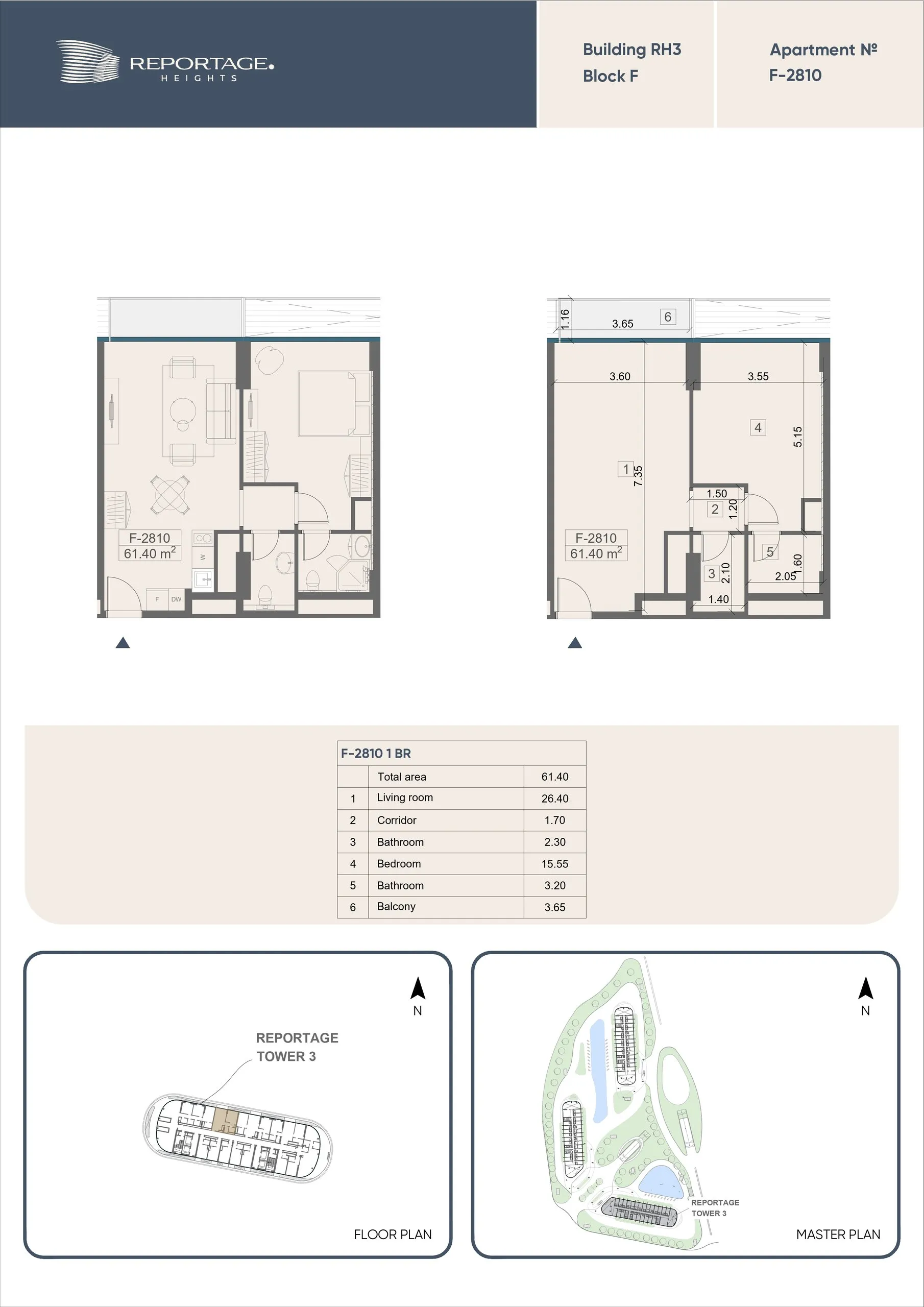 1 yatak odalı daire — Sea Breeze, Bakü, Abşeron — 2/3