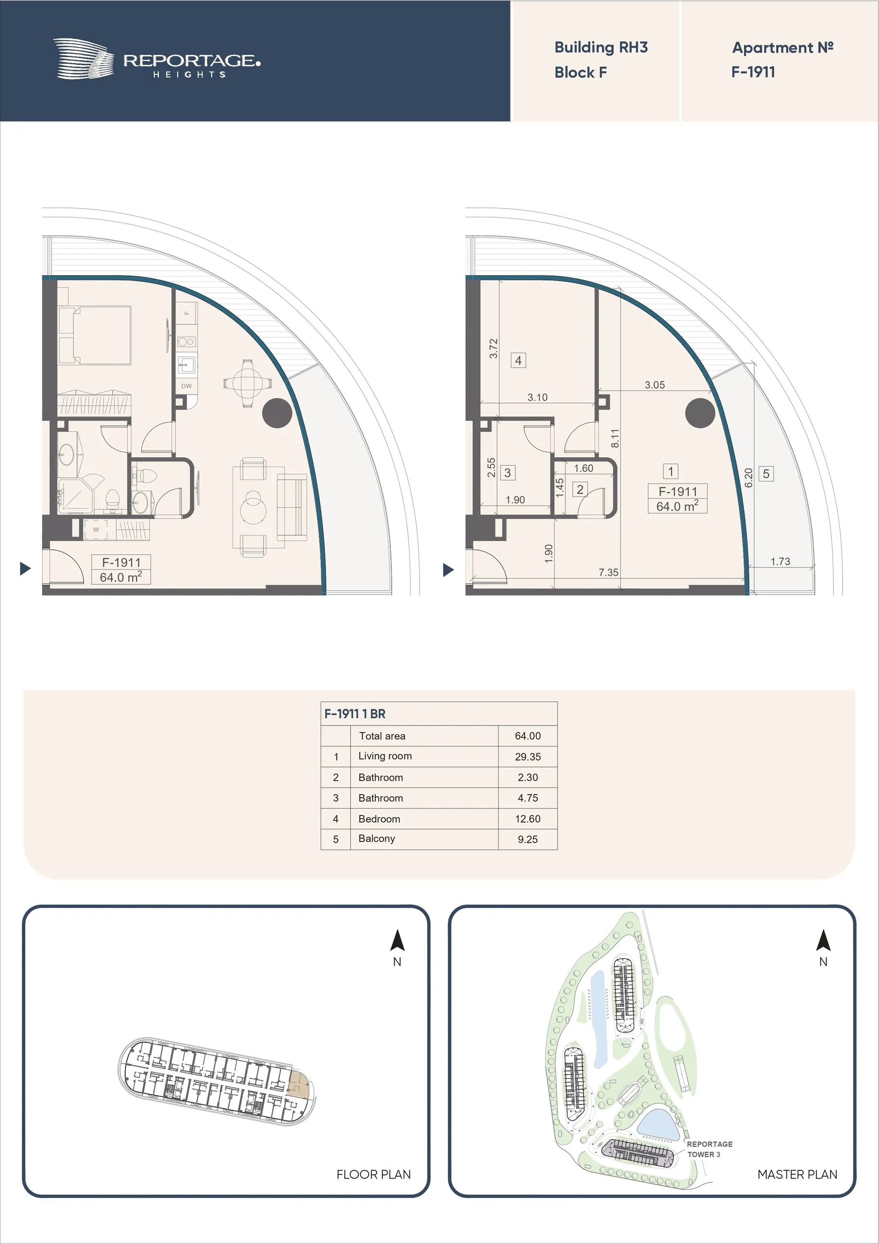 1 yatak odalı daire — Sea Breeze, Bakü, Abşeron — 2/3