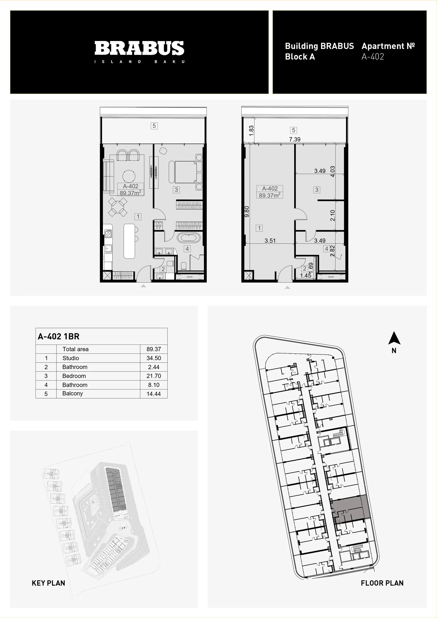 1 yatak odalı daire — Sea Breeze, Bakü, Abşeron — 3/4