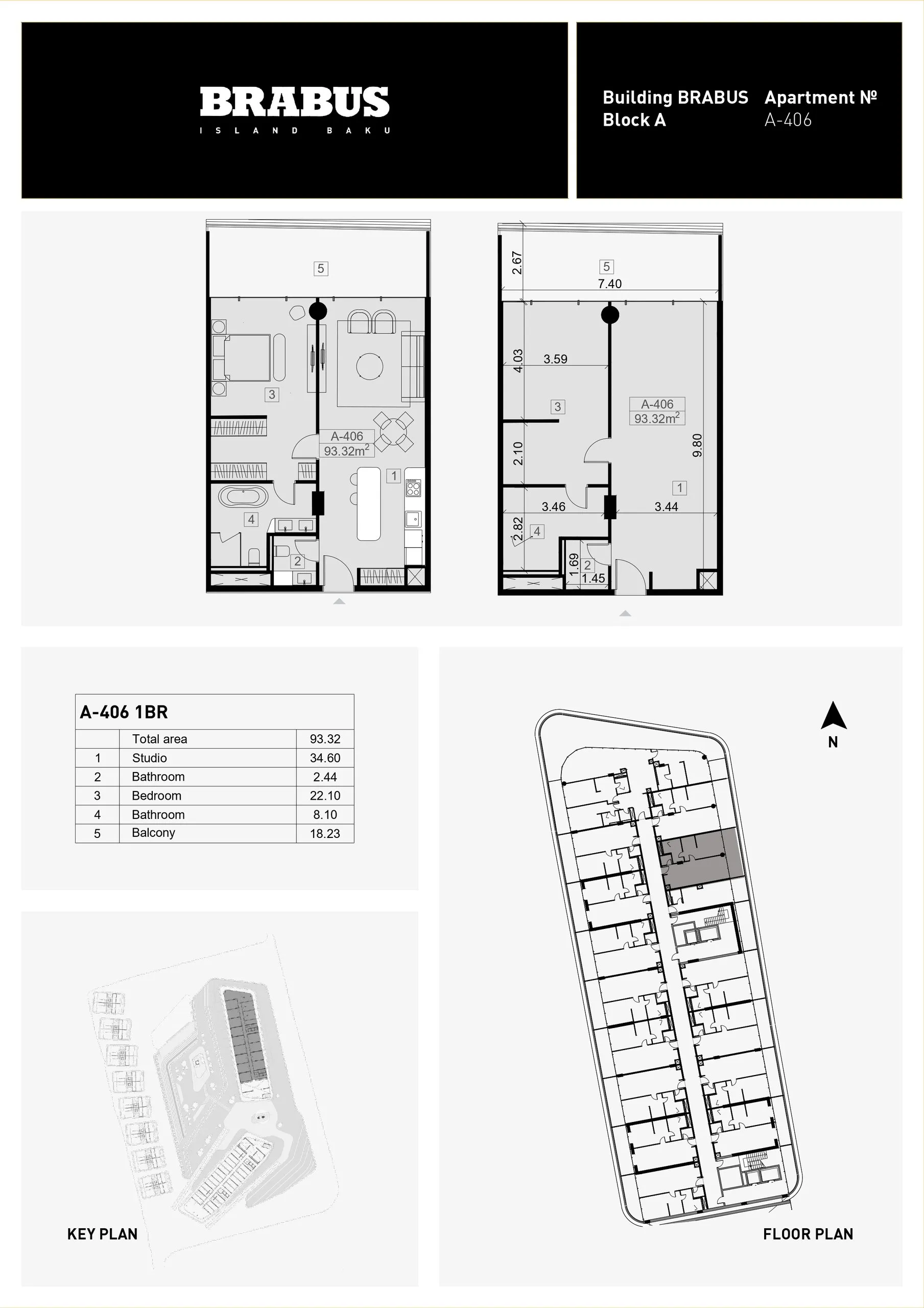 1 yatak odalı daire — Sea Breeze, Bakü, Abşeron — 3/4