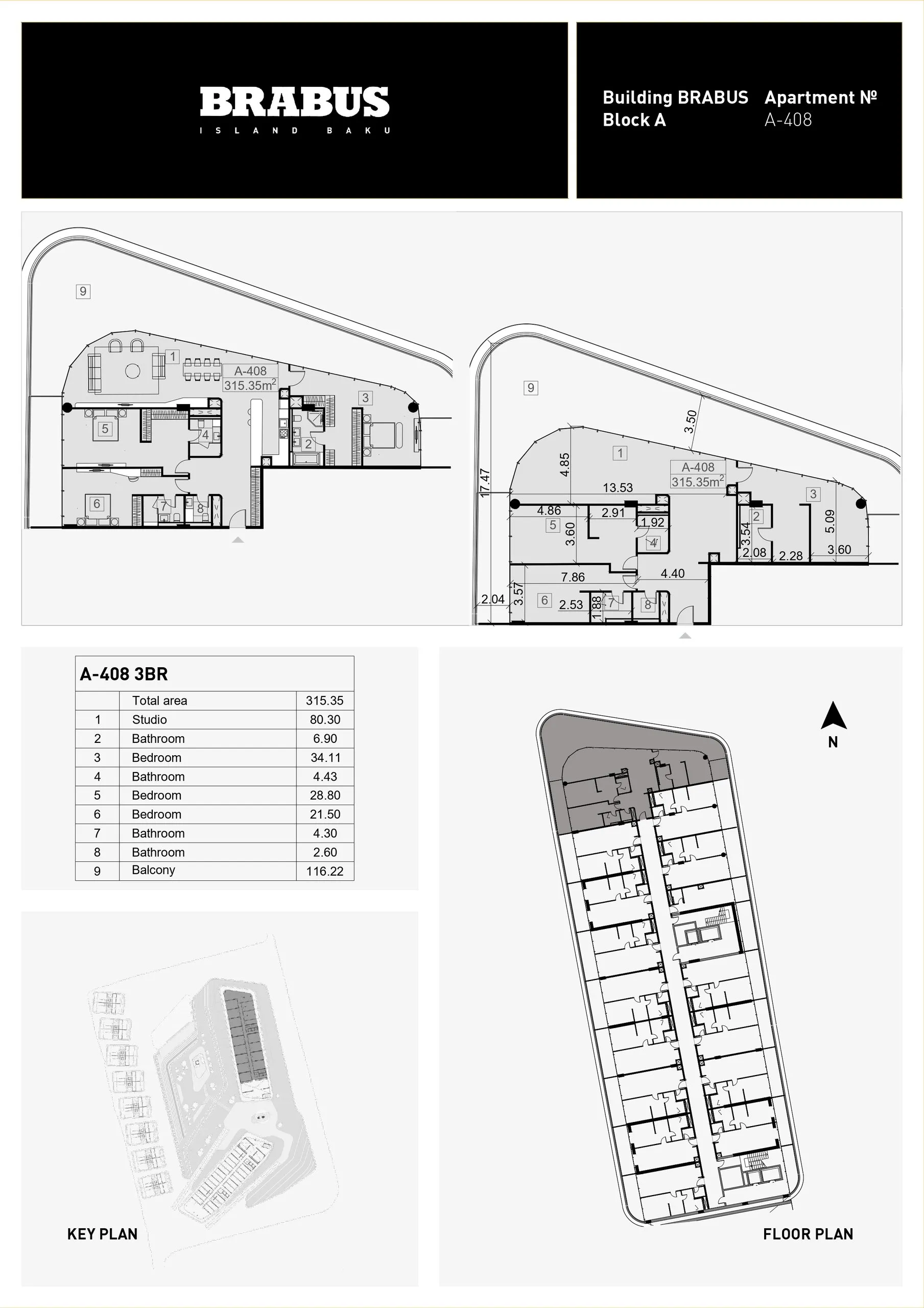 3 yatak odalı daire — Sea Breeze, Bakü, Abşeron — 3/4