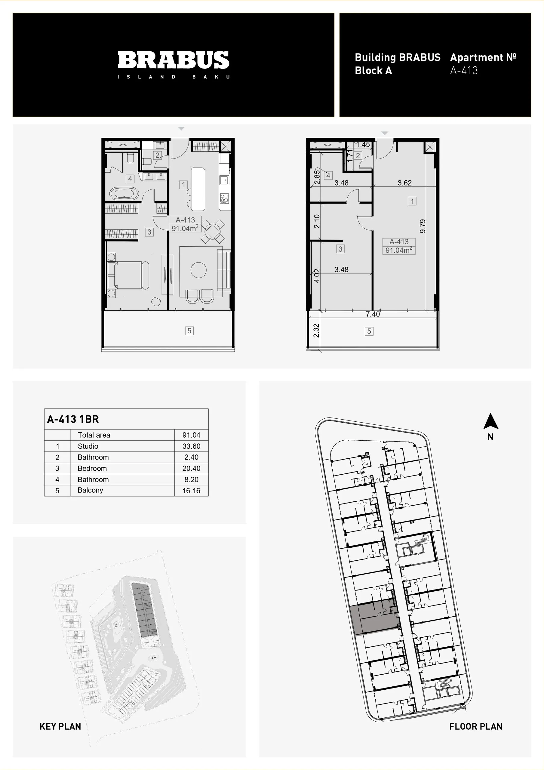 1 yatak odalı daire — Sea Breeze, Bakü, Abşeron — 3/4