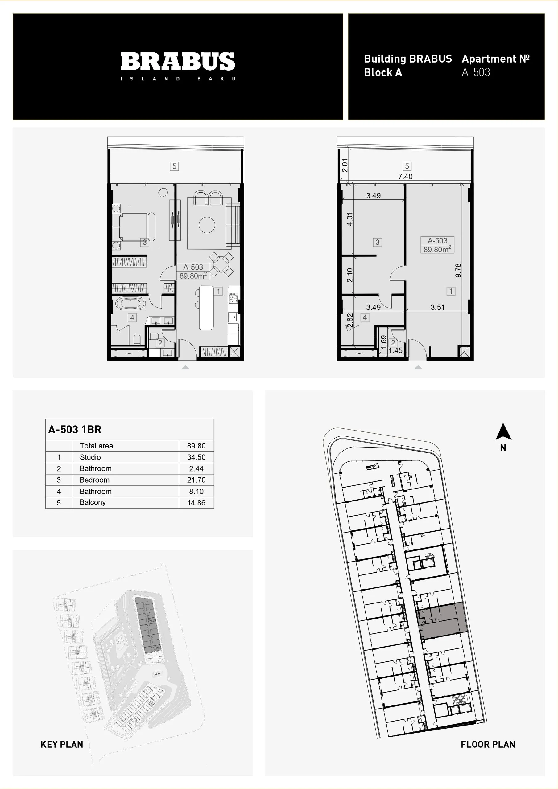 1 yatak odalı daire — Sea Breeze, Bakü, Abşeron — 3/4